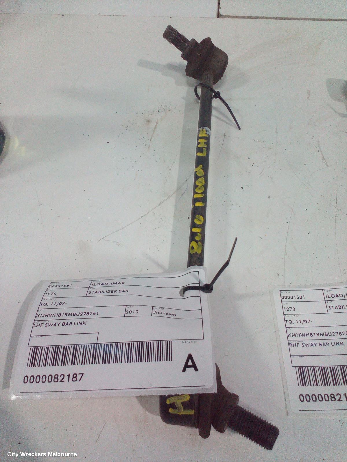 HYUNDAI ILOAD/IMAX STABILISER BAR, TQ, 11/2007 - 03/2021