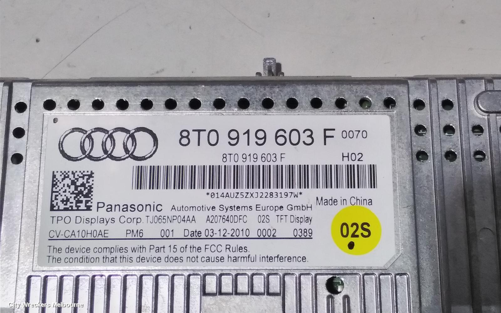 AUDI A4 RADIO/CD/DVD/SAT/TV, DISPLAY UNIT, 6.5IN CONCERT/SYMPHONY, B8 8K, 02/2008 - 09/2015