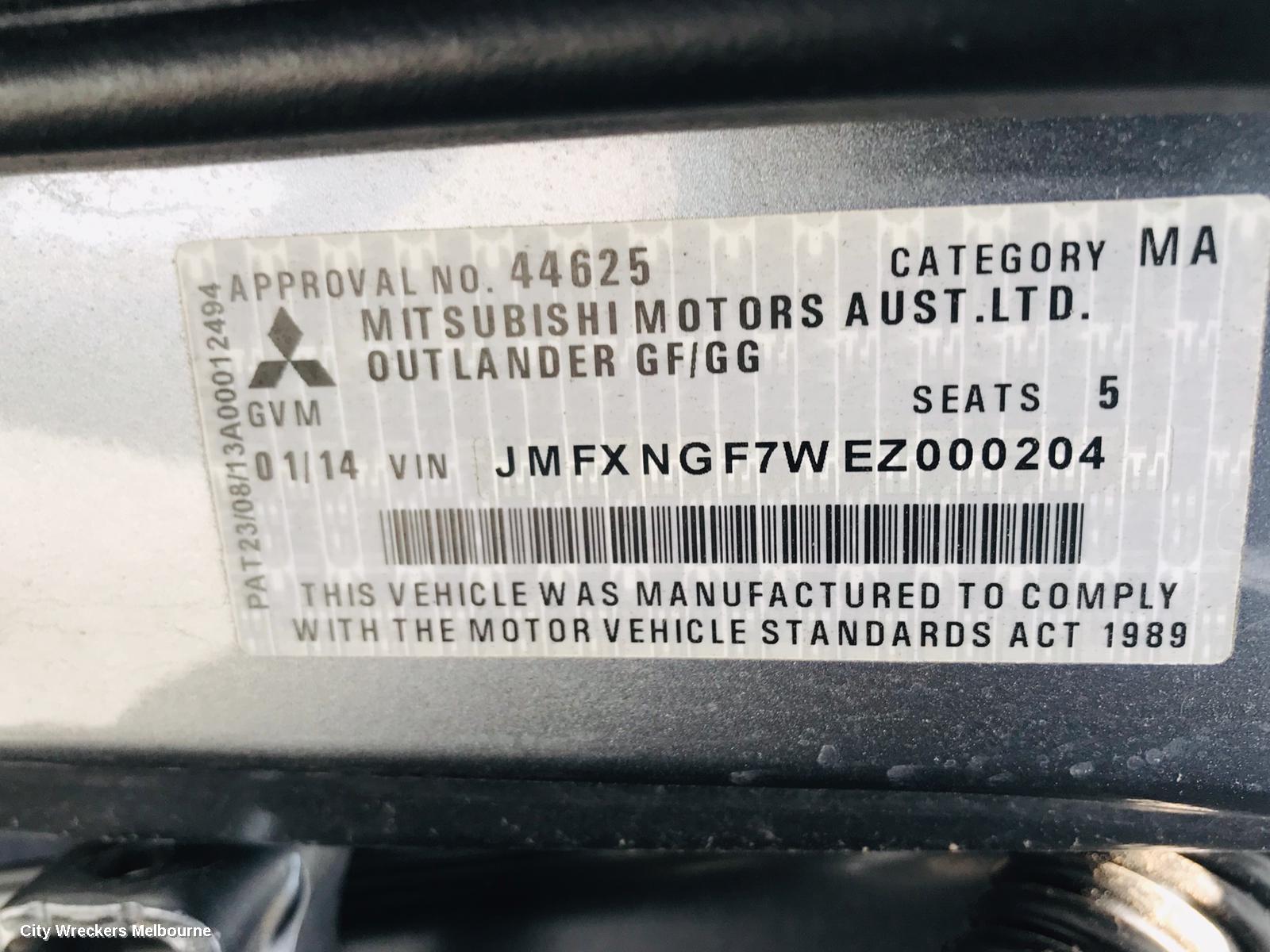 MITSUBISHI OUTLANDER RIGHT FRONT DOOR WINDOW, ZJ-ZK, 10/2012 ONWARDS