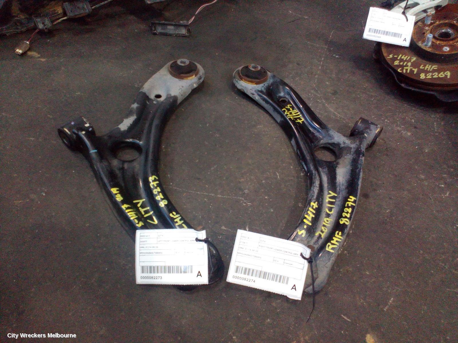 HONDA CITY RIGHT FRONT LOWER CONTROL ARM, GM6, 01/2014 - 09/2020