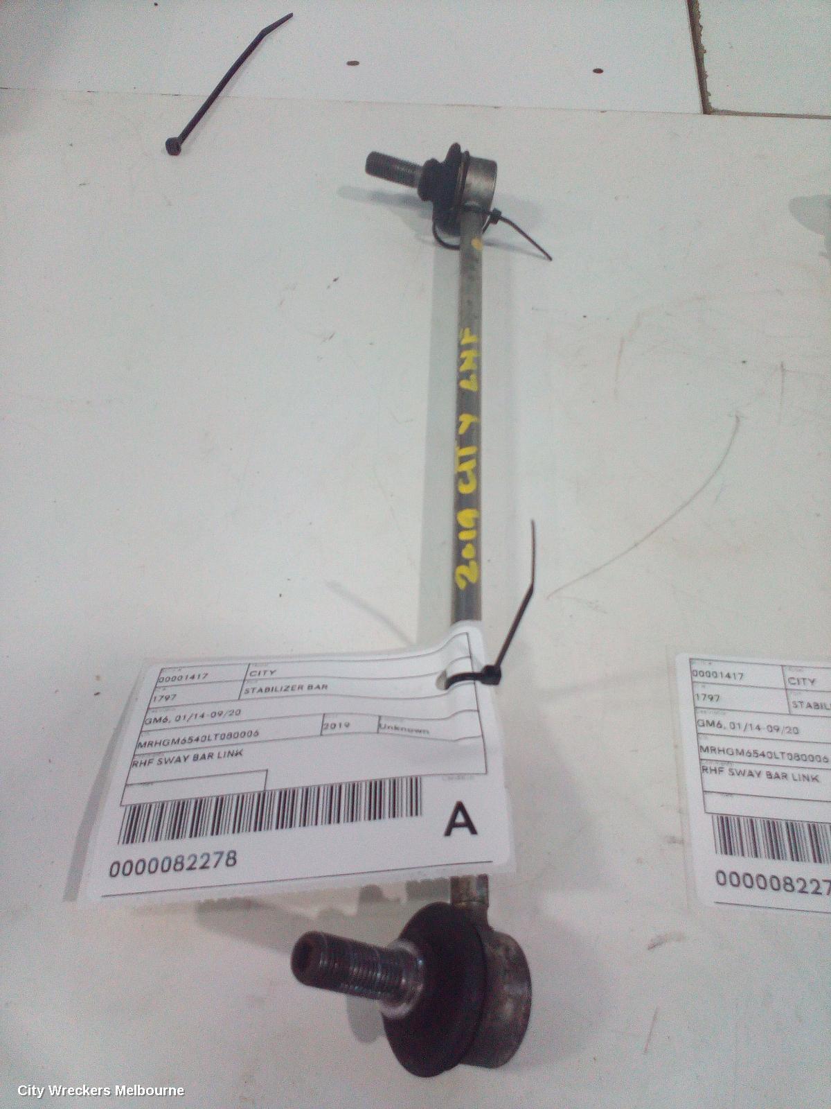 HONDA CITY STABILISER BAR, GM6, 01/2014 - 09/2020