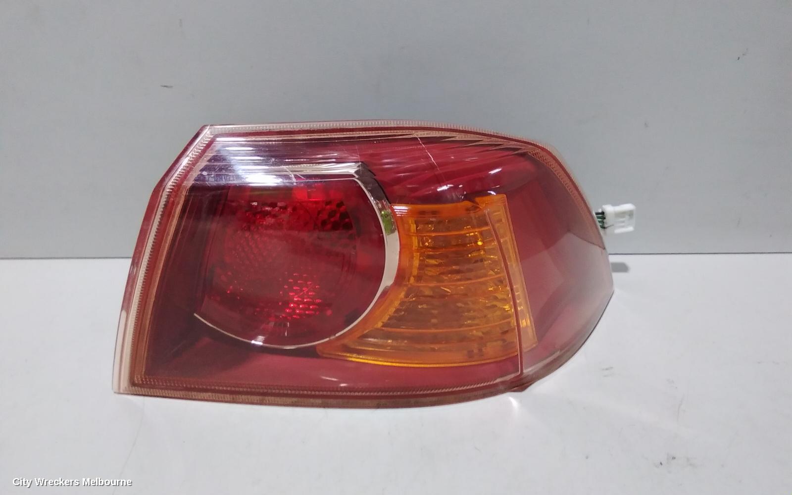 MITSUBISHI LANCER RIGHT TAILLIGHT, CJ, SEDAN, RED INSERT TYPE, 07/2007 - 07/2009