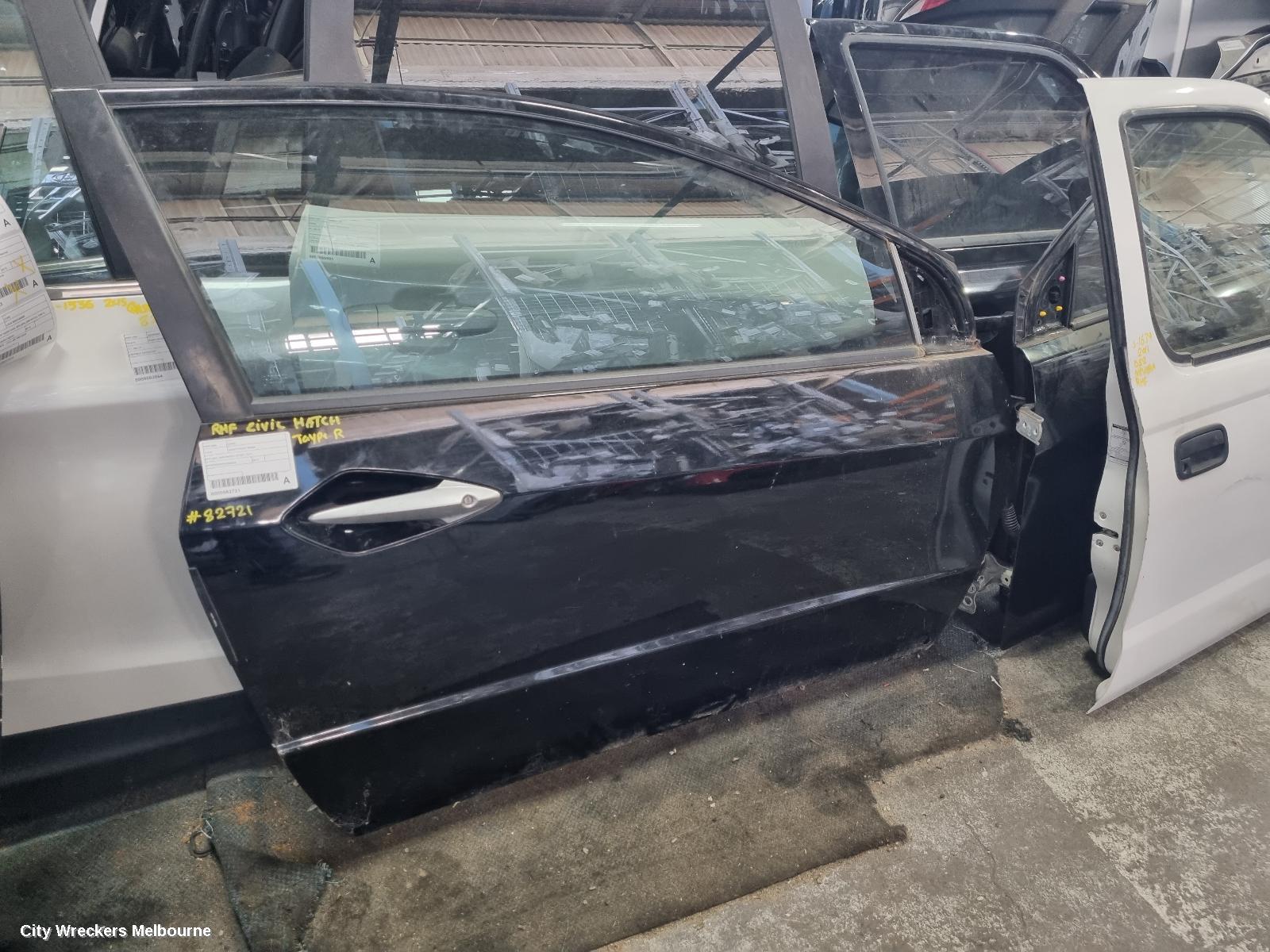 HONDA CIVIC RIGHT FRONT DOOR, 8TH GEN, 3DR HATCH, 07/2007 - 12/2011
