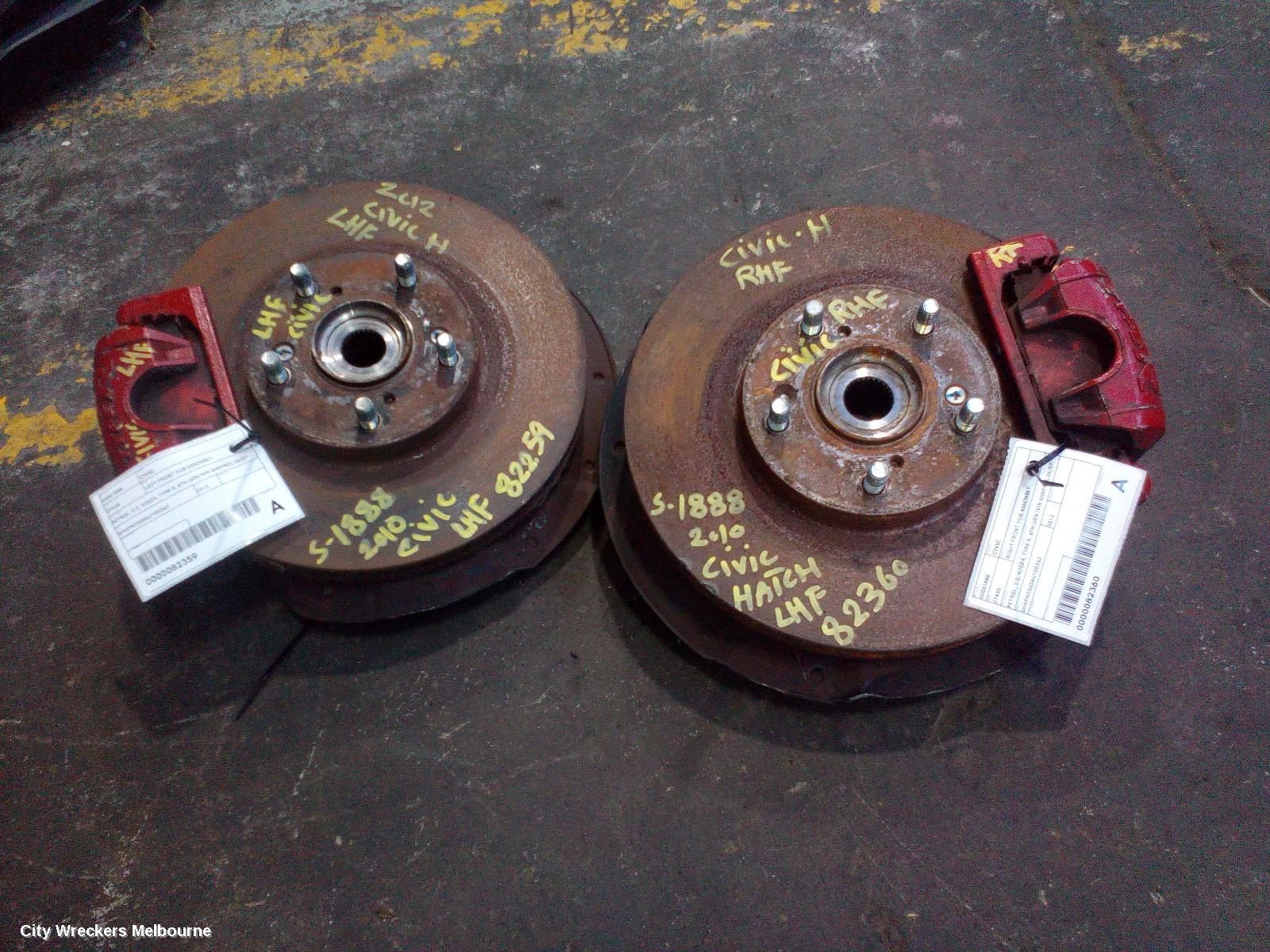 HONDA CIVIC RIGHT FRONT HUB ASSEMBLY, PETROL, 2.0, K20Z4, TYPE R, 8TH GEN (VIN SHHFN2), 06/2007 - 12/2011