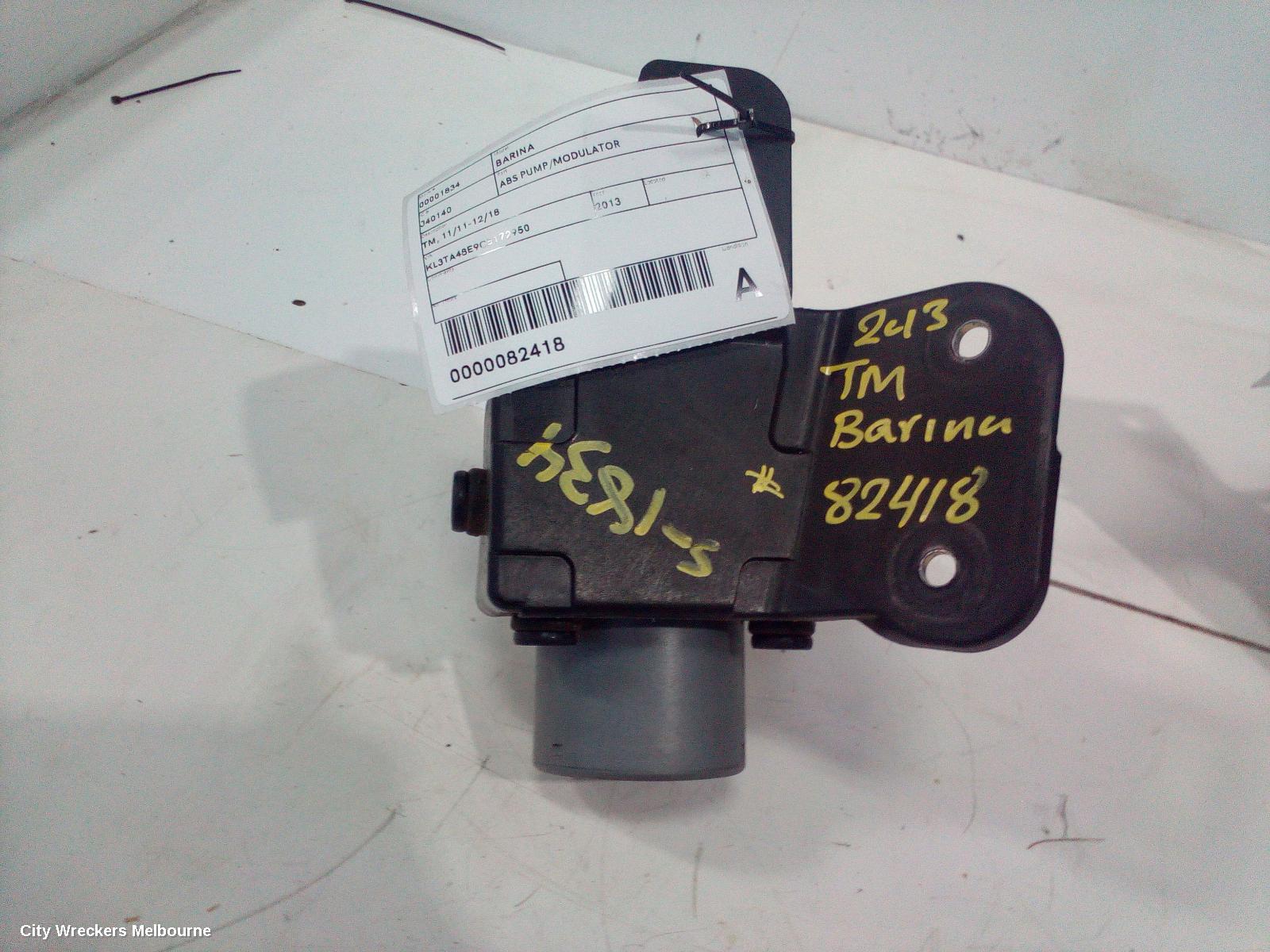 HOLDEN BARINA ABS PUMP/MODULATOR, TM, 11/2011 - 12/2018