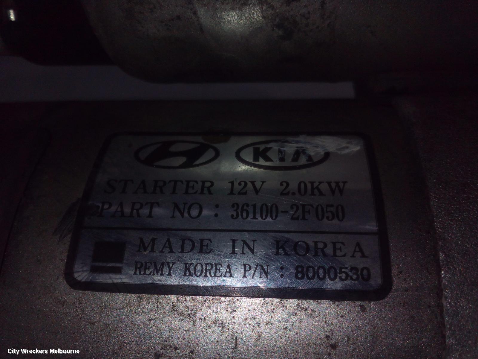 KIA SPORTAGE STARTER, DIESEL, 2.0, D4HA, TURBO, SL, 05/2010 - 10/2015