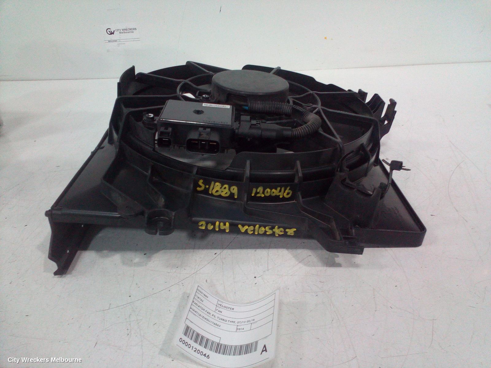HYUNDAI VELOSTER FAN, RADIATOR FAN, FS, TURBO TYPE, 07/2012 - 02/2018