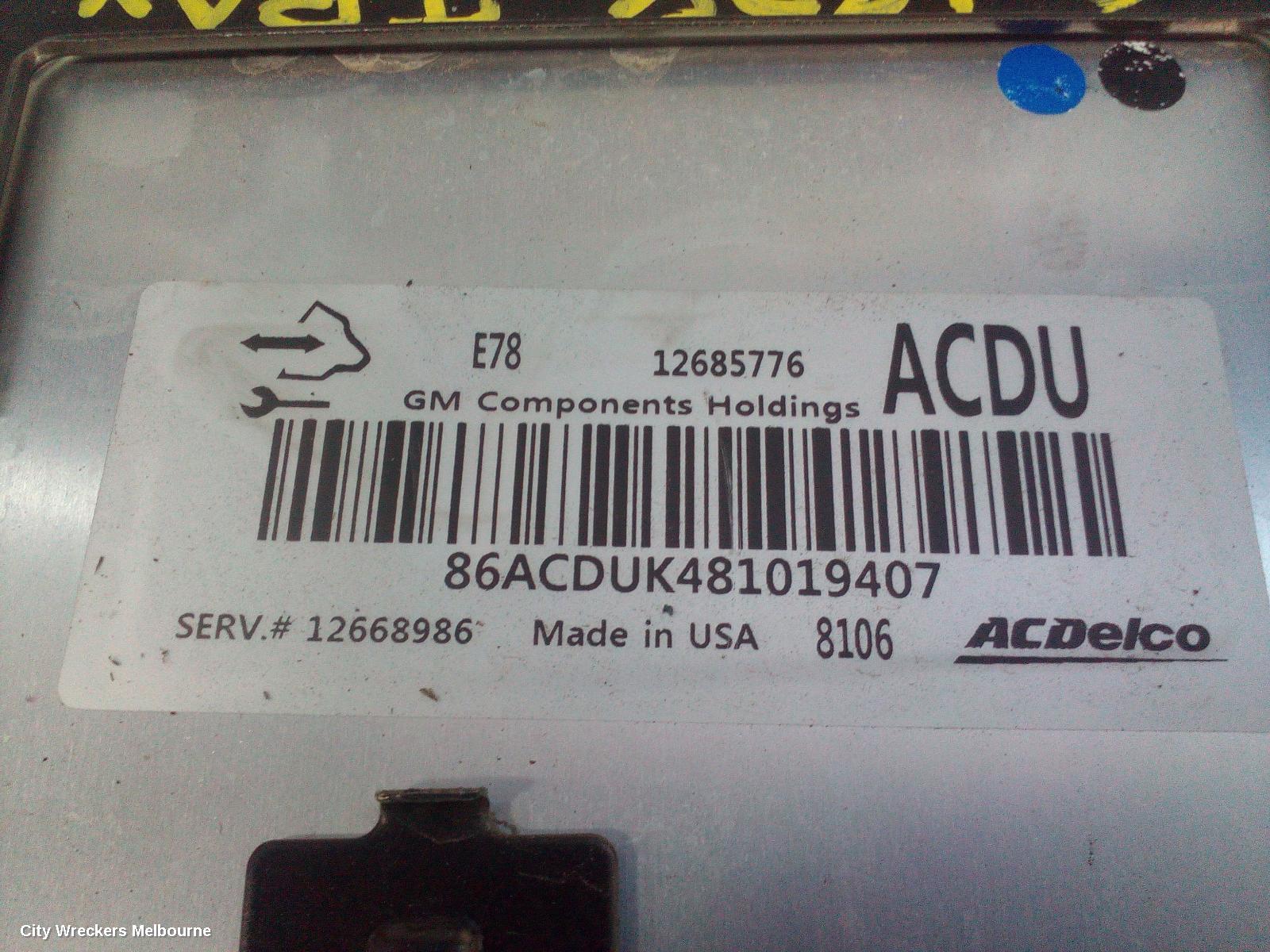 HOLDEN TRAX ECU, ENGINE ECU, 1.4, PETROL, TURBO, ECU ONLY, TJ SERIES, 08/2014 - 12/2020