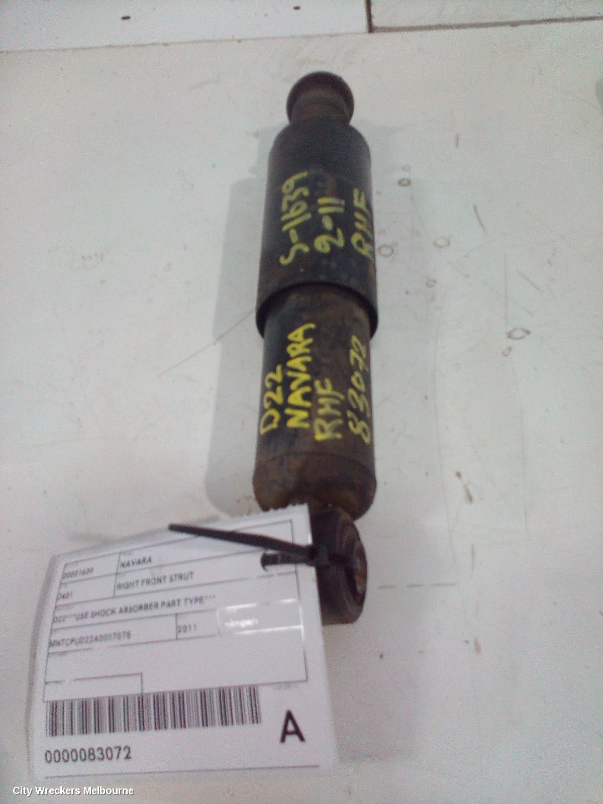 NISSAN NAVARA RIGHT FRONT STRUT, D22***USE SHOCK ABSORBER PART TYPE***