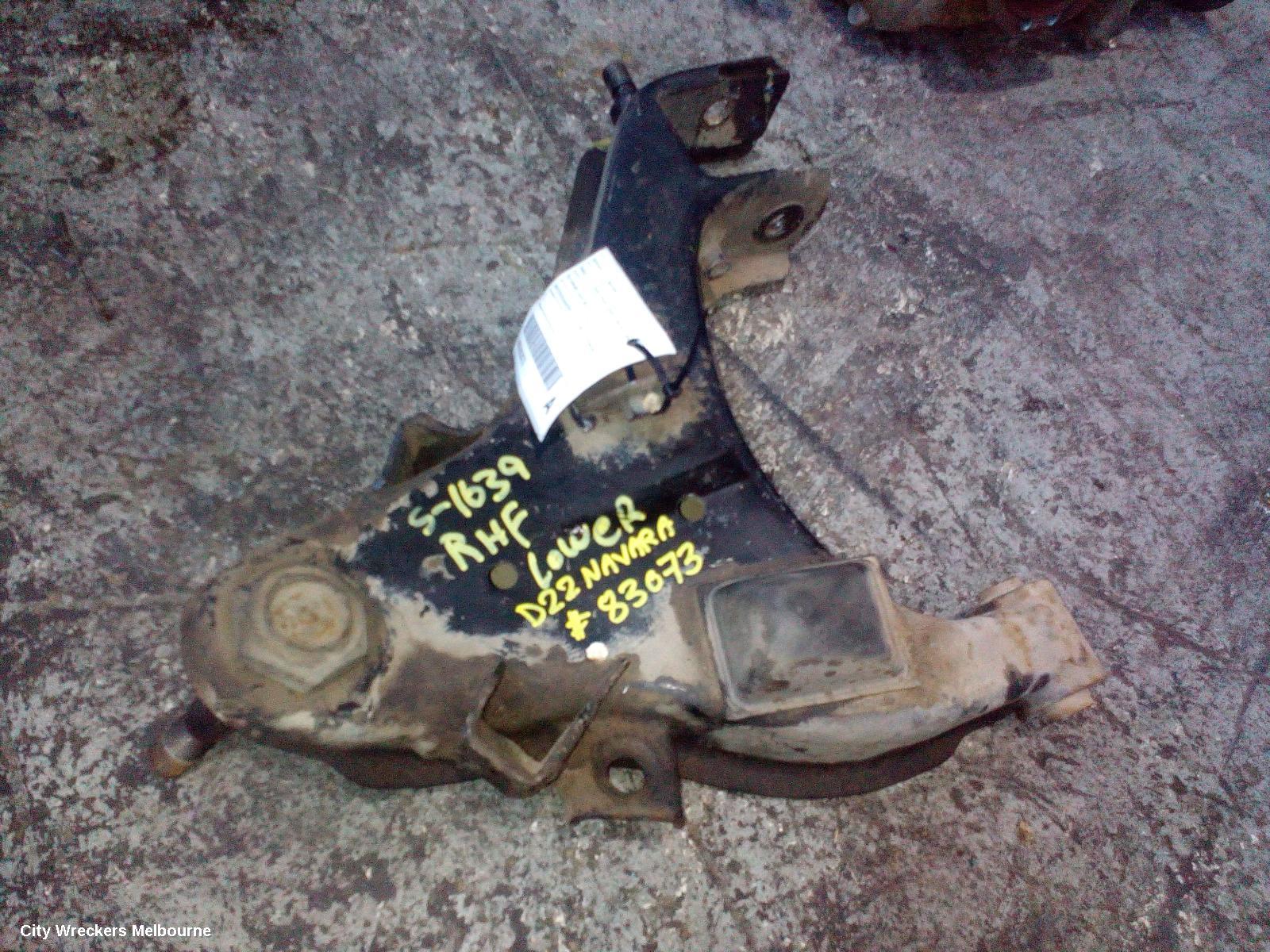 NISSAN NAVARA RIGHT FRONT LOWER CONTROL ARM, D22 (VIN MNT), 04/1997 - 08/2015