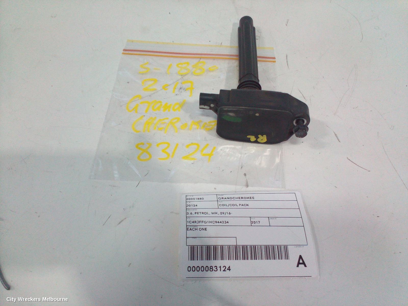 JEEP GRANDCHEROKEE COIL/COIL PACK, 3.6, PETROL, WK, 09/2016 ONWARDS