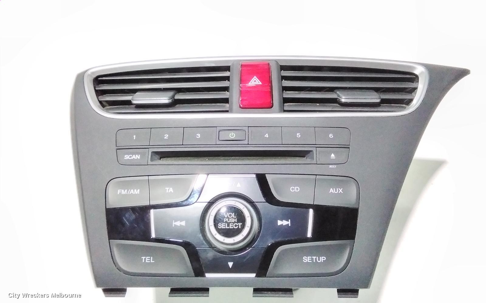 HONDA CIVIC RADIO/CD/DVD/SAT/TV, CONTROL/HEAD UNIT, 9TH GEN, HATCH, PREMIUM AUDIO SYSTEM TYPE, 02/2012 - 03/2015
