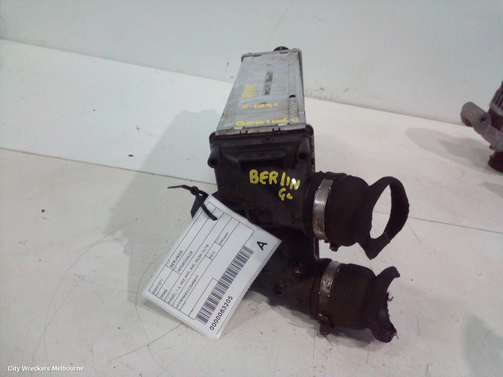 CITROEN BERLINGO INTERCOOLER, DIESEL, 1.6, 9HE/9HF, B9C, 03/2009 - 12/2018