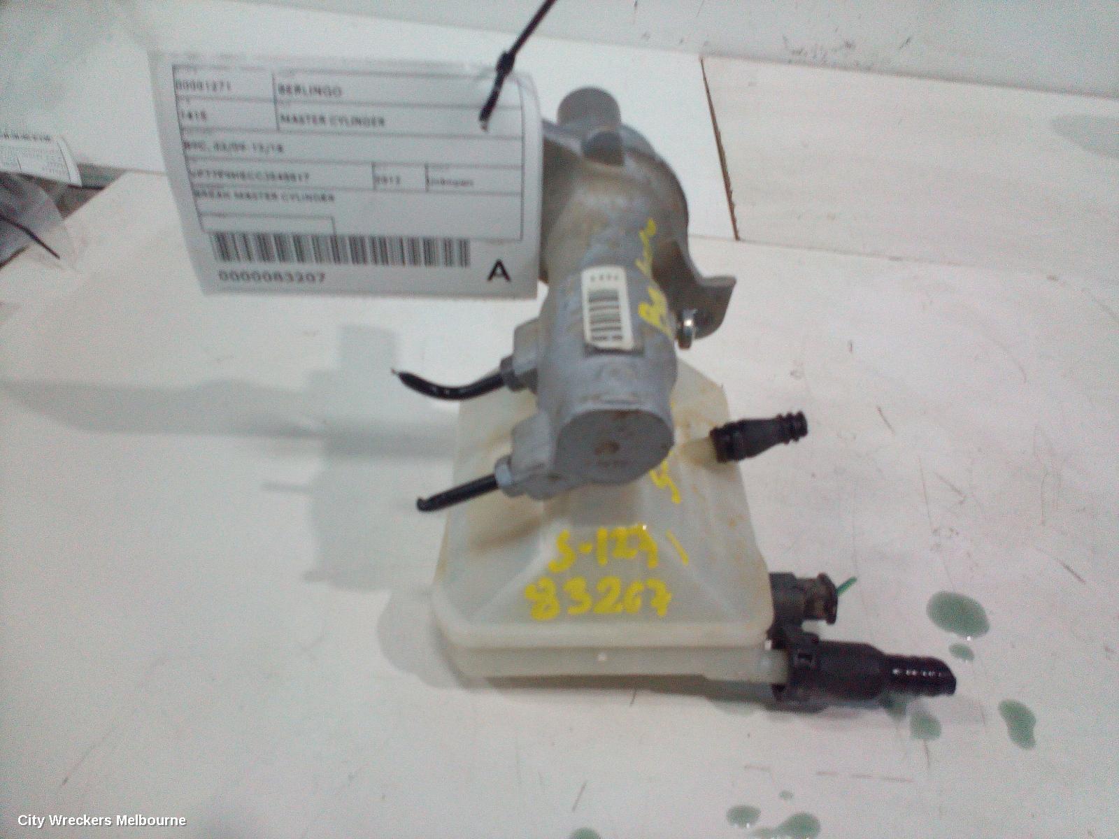 CITROEN BERLINGO MASTER CYLINDER, B9C, 03/2009 - 12/2018