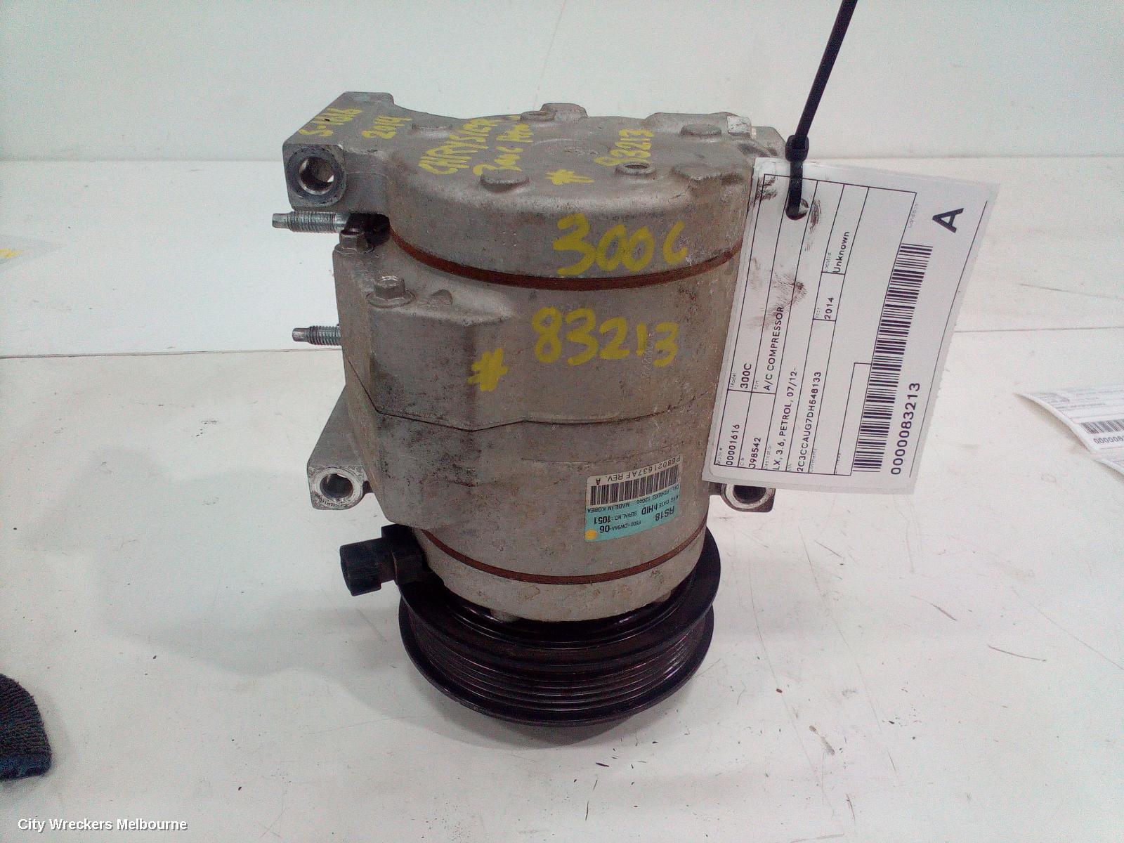 CHRYSLER 300C A/C COMPRESSOR, LX, 3.6, PETROL, HALLA BRAND, 05/2012 - 12/2014