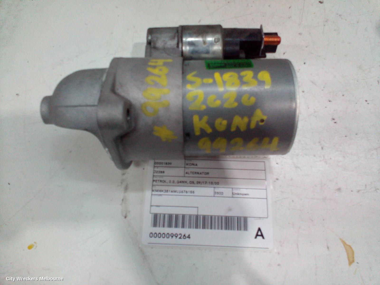 HYUNDAI KONA STARTER, PETROL, 2.0, G4NH, OS, 09/2017 - 10/2020