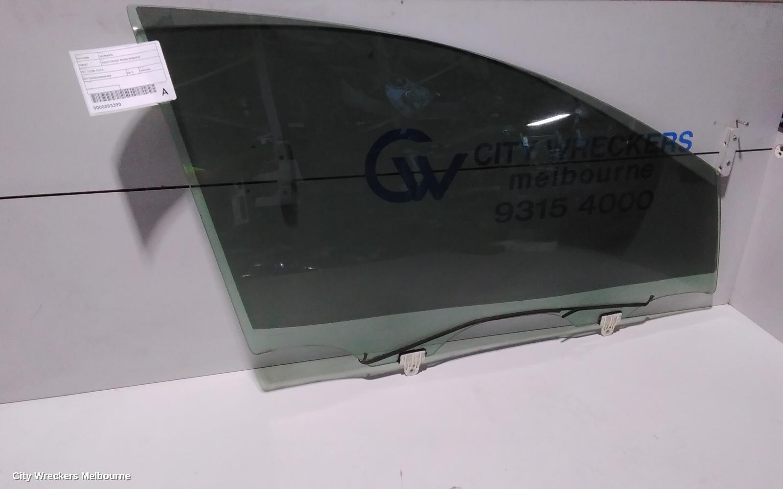 NISSAN MURANO RIGHT FRONT DOOR WINDOW, Z51, 12/2008 - 12/2014