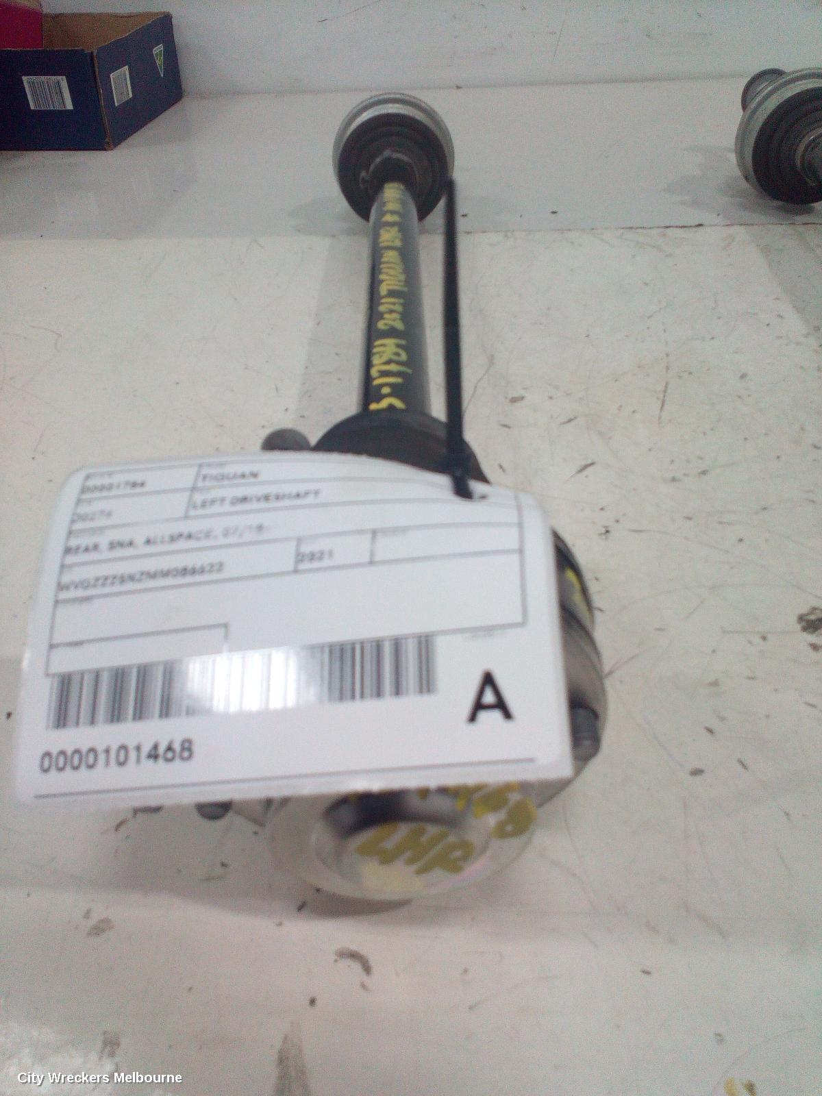 VOLKSWAGEN TIGUAN LEFT DRIVESHAFT, REAR, 5NA, ALLSPACE, 07/2018 ONWARDS