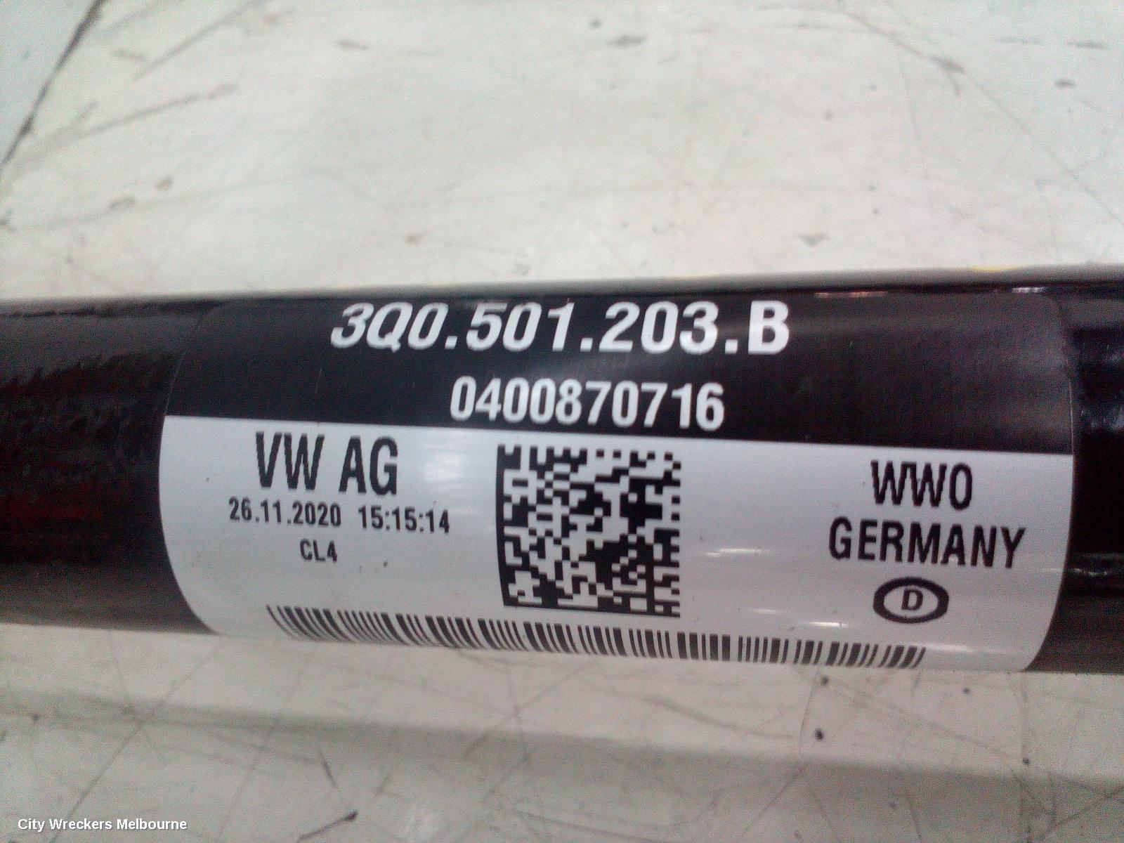 VOLKSWAGEN TIGUAN LEFT DRIVESHAFT, REAR, 5NA, ALLSPACE, 07/2018 ONWARDS