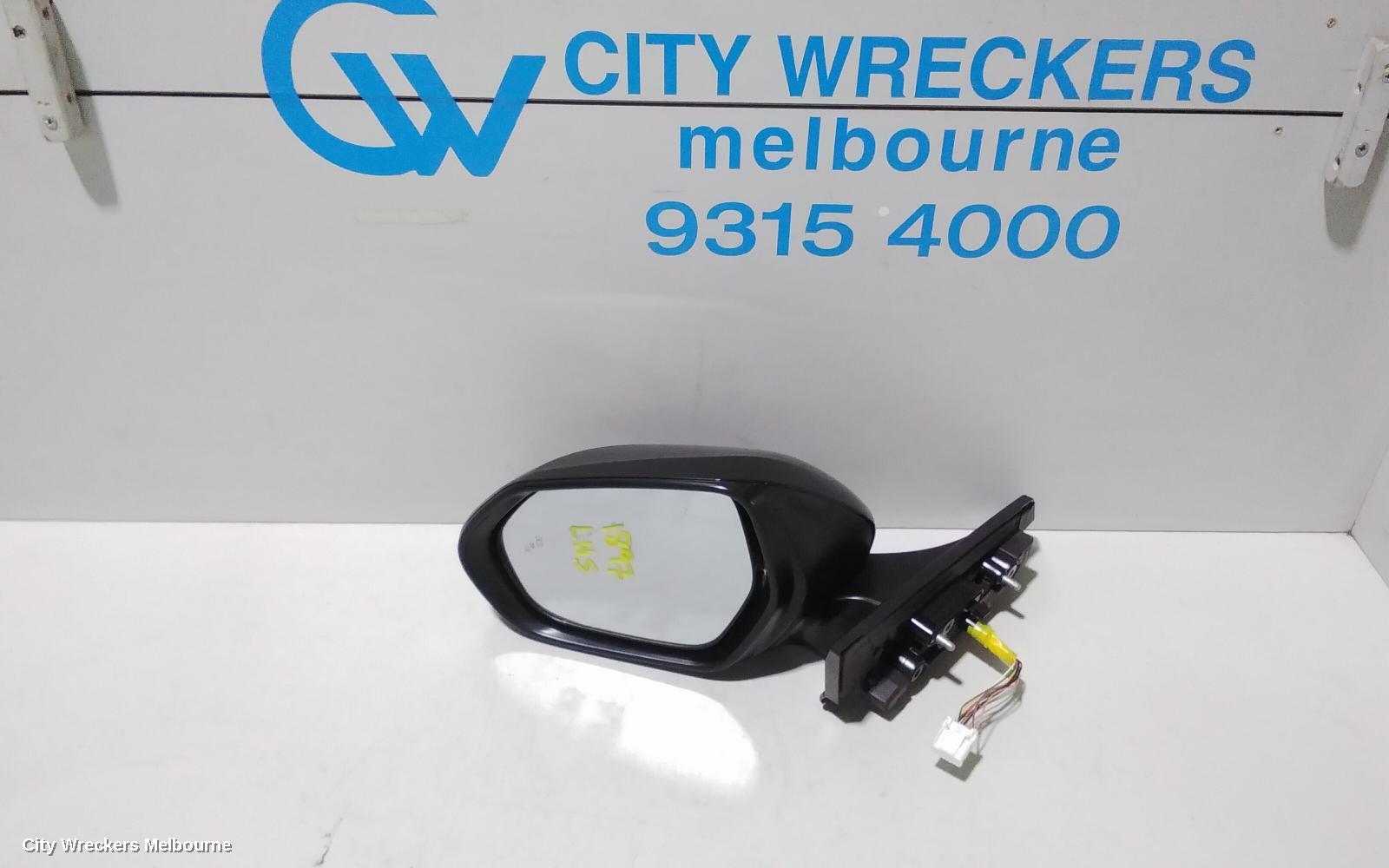TOYOTA C-HR LEFT DOOR MIRROR, W/ CAMERA TYPE, GLOSS BLACK, GEN 1, 12/2016 ONWARDS