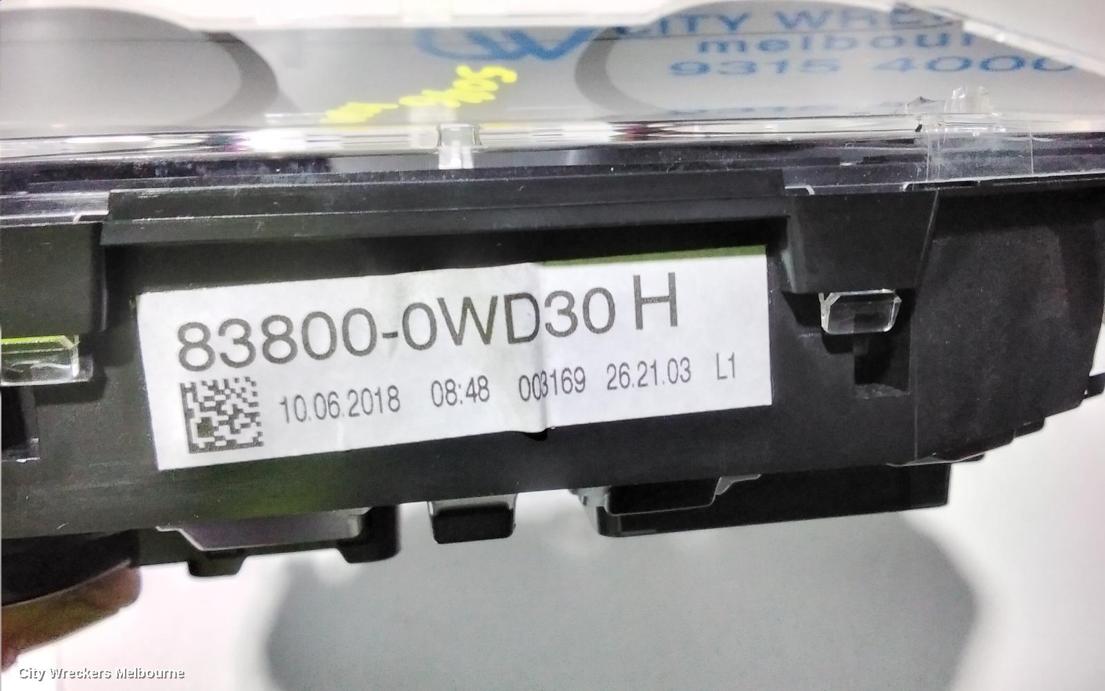 TOYOTA C-HR INSTRUMENT CLUSTER, AUTO T/M, GEN 1, 12/2016 ONWARDS