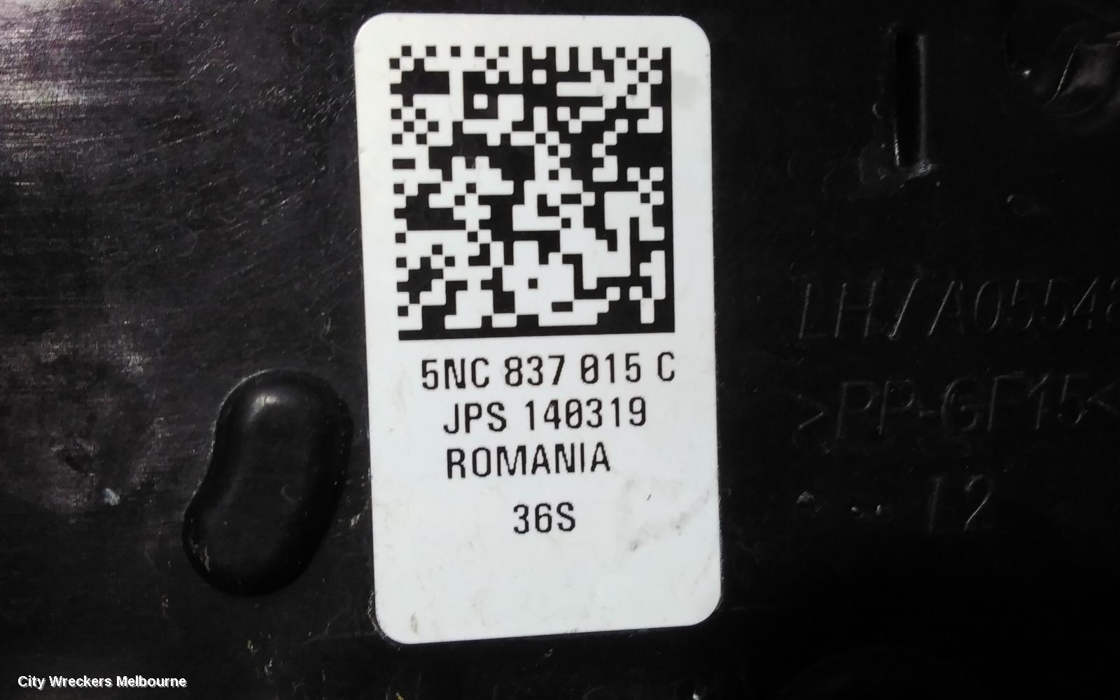 VOLKSWAGEN TIGUAN DOOR/BOOT/GATE LOCK, LEFT FRONT DOOR LOCK, 5NA, 06/2016 ONWARDS