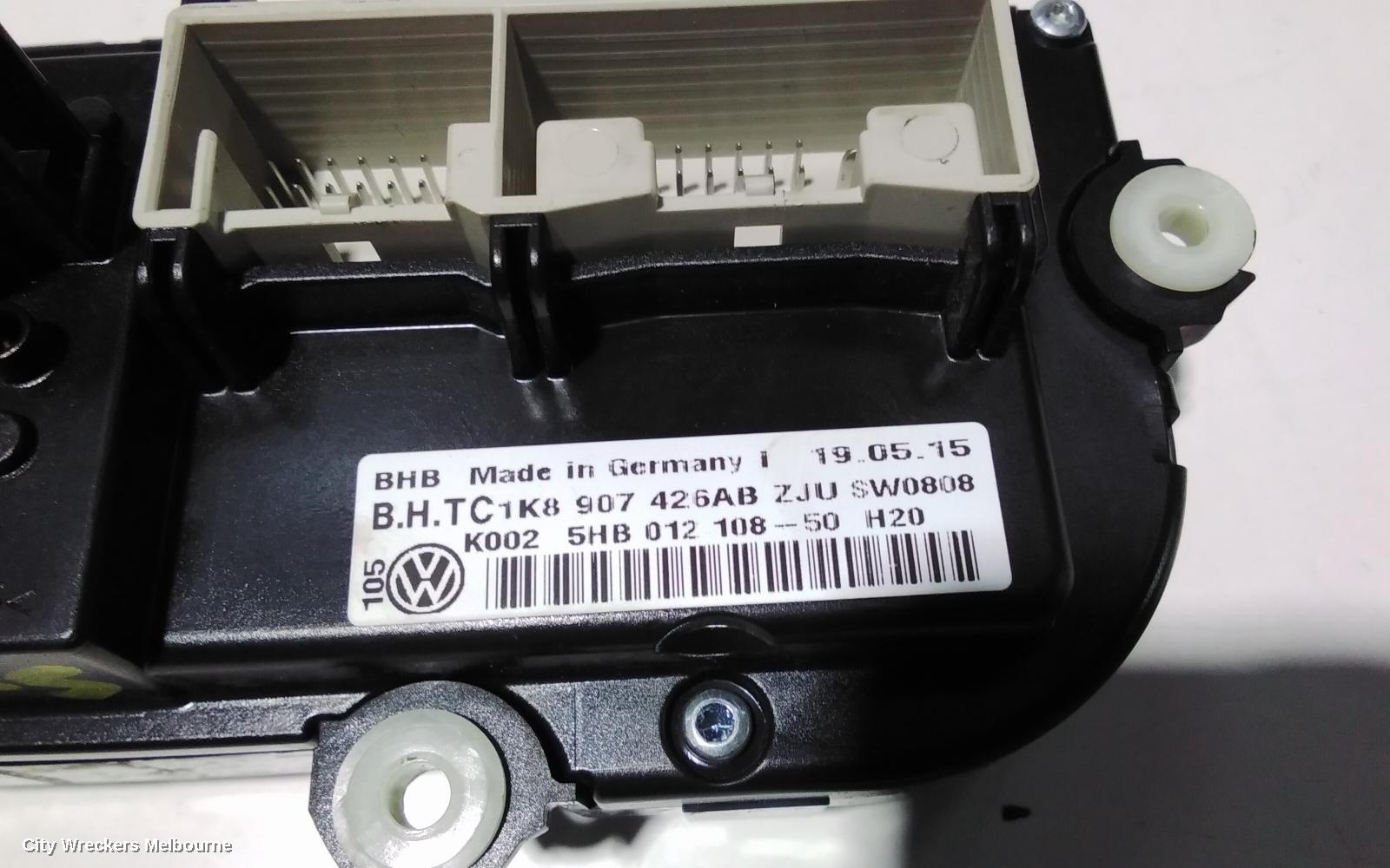 VOLKSWAGEN JETTA HEATER/AC CONTROLS, 1B, STANDARD TYPE, 02/2011 - 12/2017