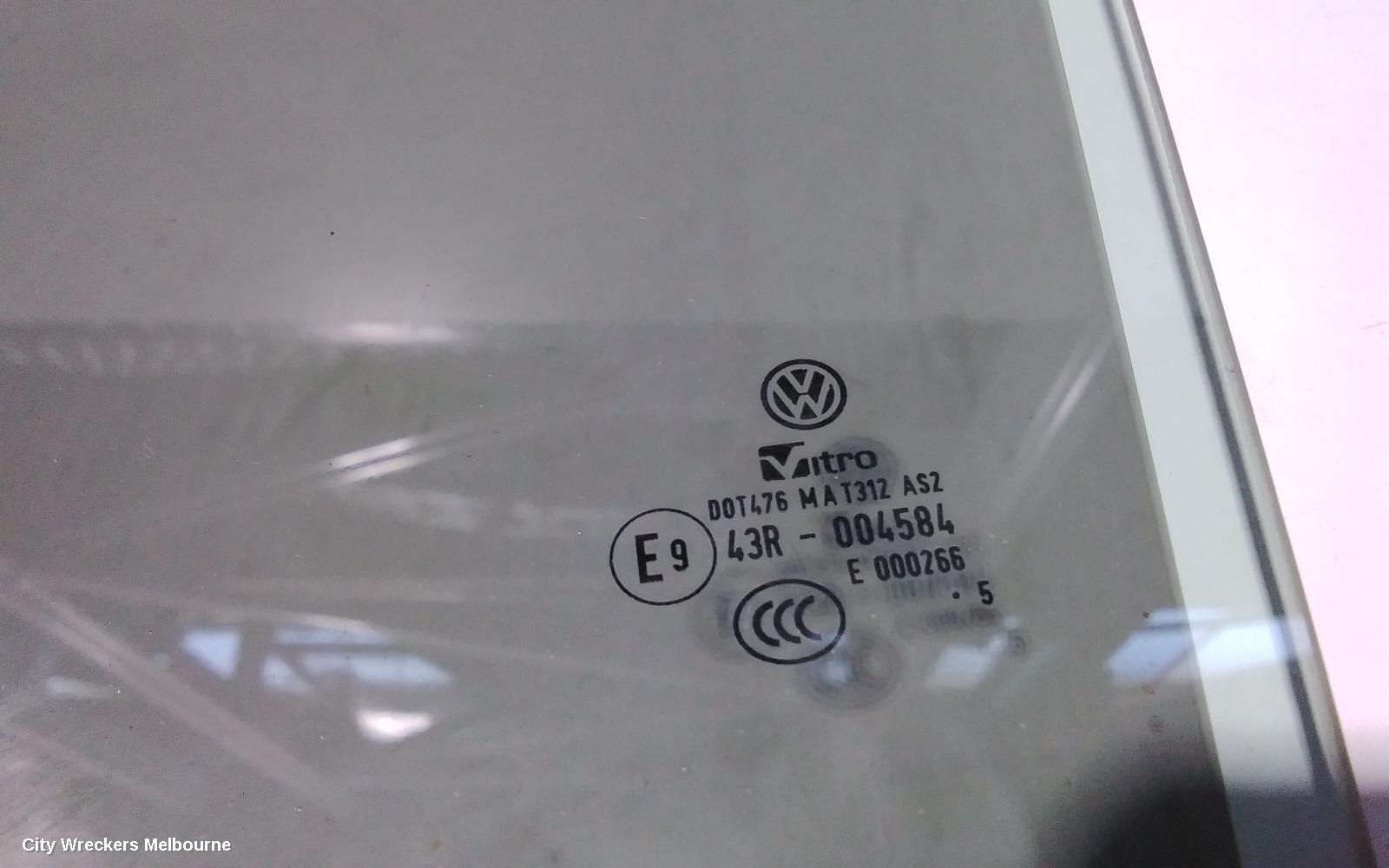 VOLKSWAGEN JETTA LEFT REAR DOOR WINDOW, 1B, 02/2011 - 12/2017