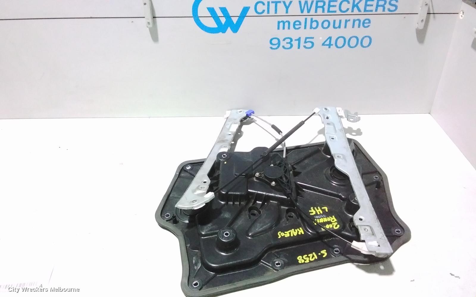 RENAULT KALEOS LEFT FRONT WINDOW REG/MOTOR, H45, DOOR REG ASSY (REG AND MOTOR), 09/2008 - 08/2013