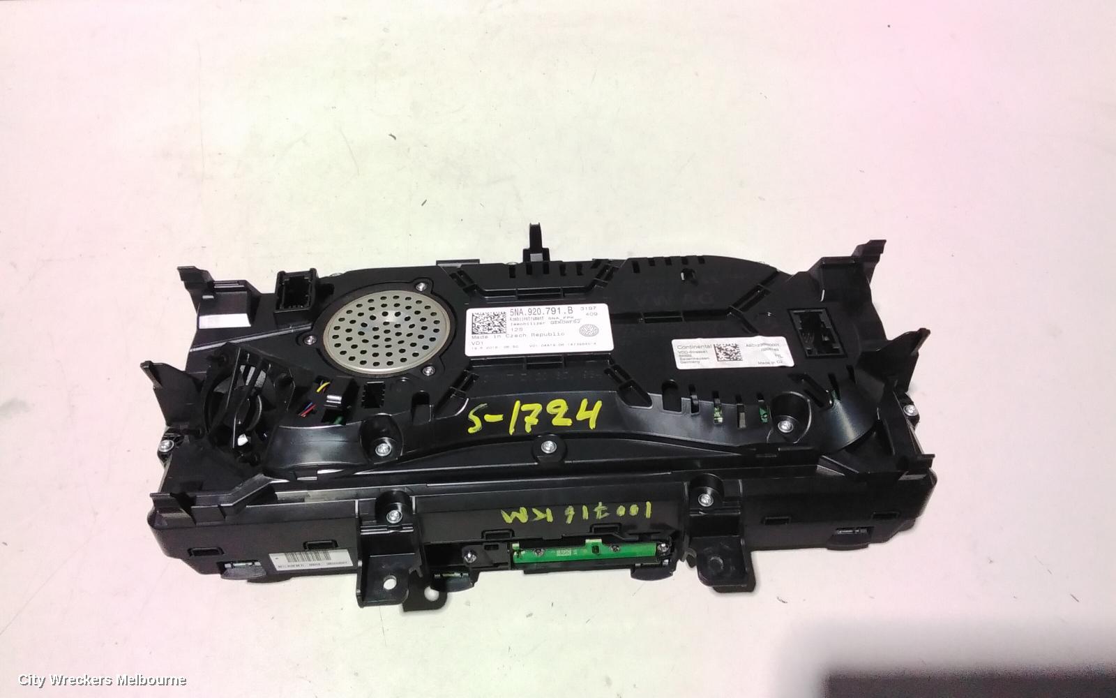 VOLKSWAGEN TIGUAN INSTRUMENT CLUSTER, INSTRUMENT CLUSTER, AUTO T/M, PETROL, SOUND & VISION PACKAGE TYPE, 5NA, 06/2016 - 02/2021