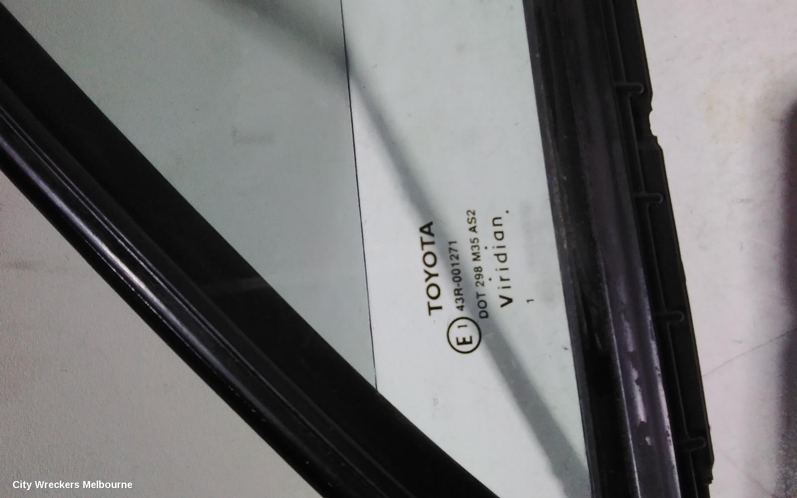 TOYOTA AURION RIGHT REAR 1/4 DOOR GLASS, GSV40R, 10/2006 - 03/2012