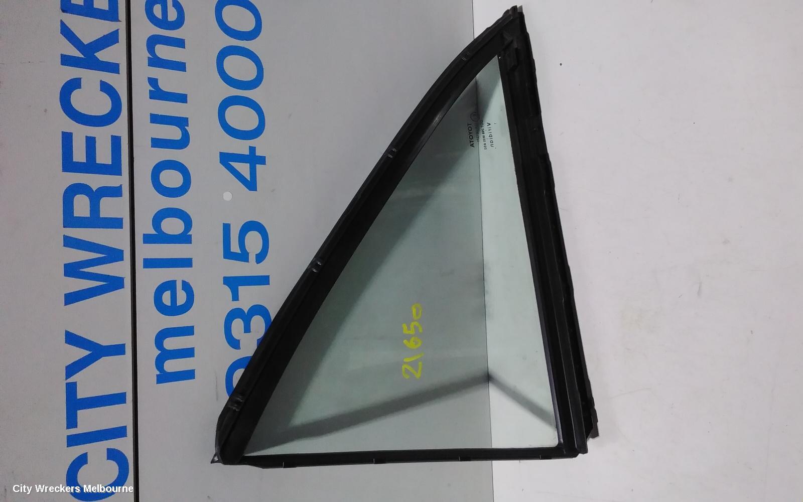 TOYOTA AURION RIGHT REAR 1/4 DOOR GLASS, GSV40R, 10/2006 - 03/2012