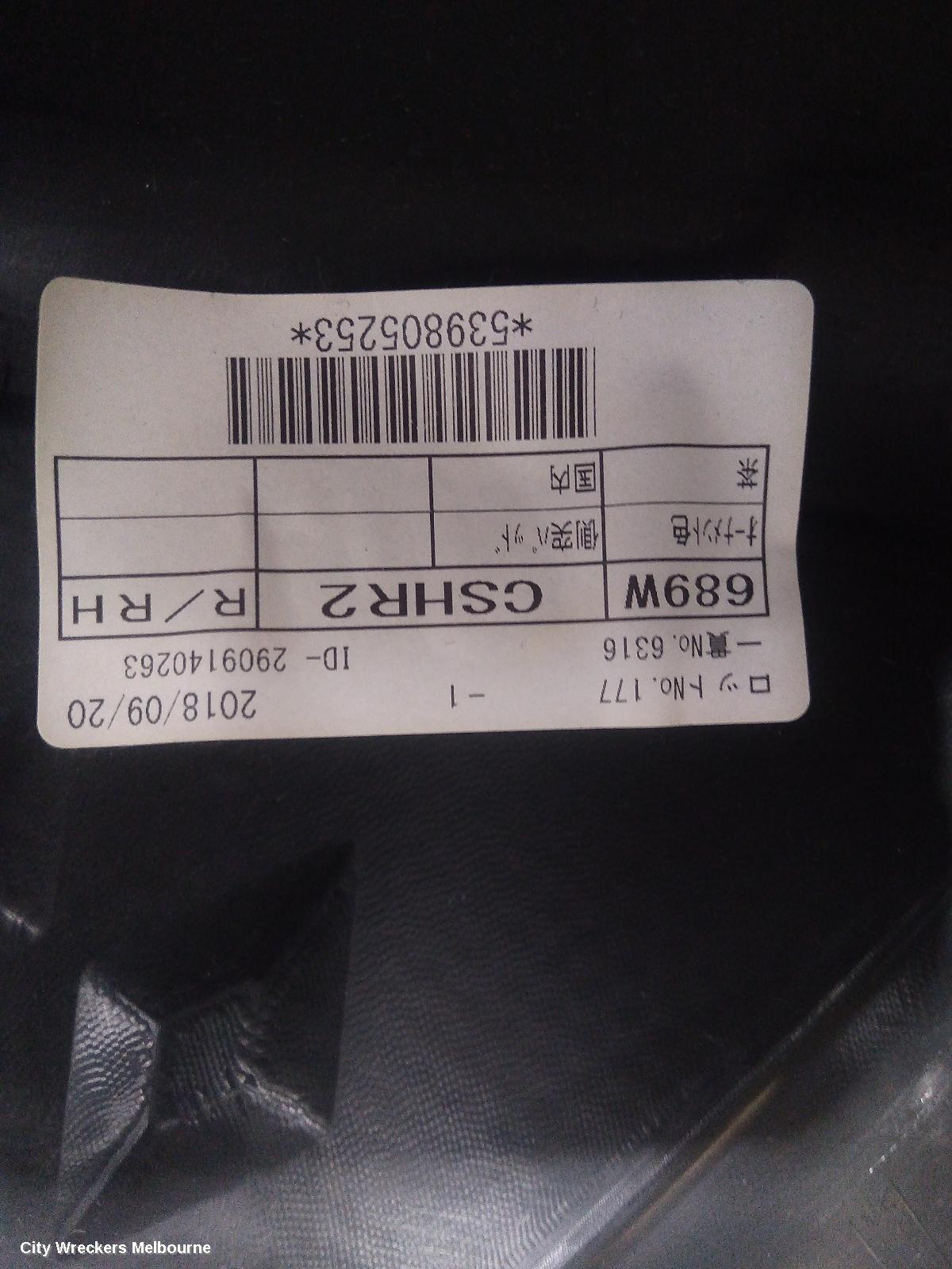 TOYOTA C-HR DOOR TRIM, RH REAR, GEN 1, 12/2016 ONWARDS