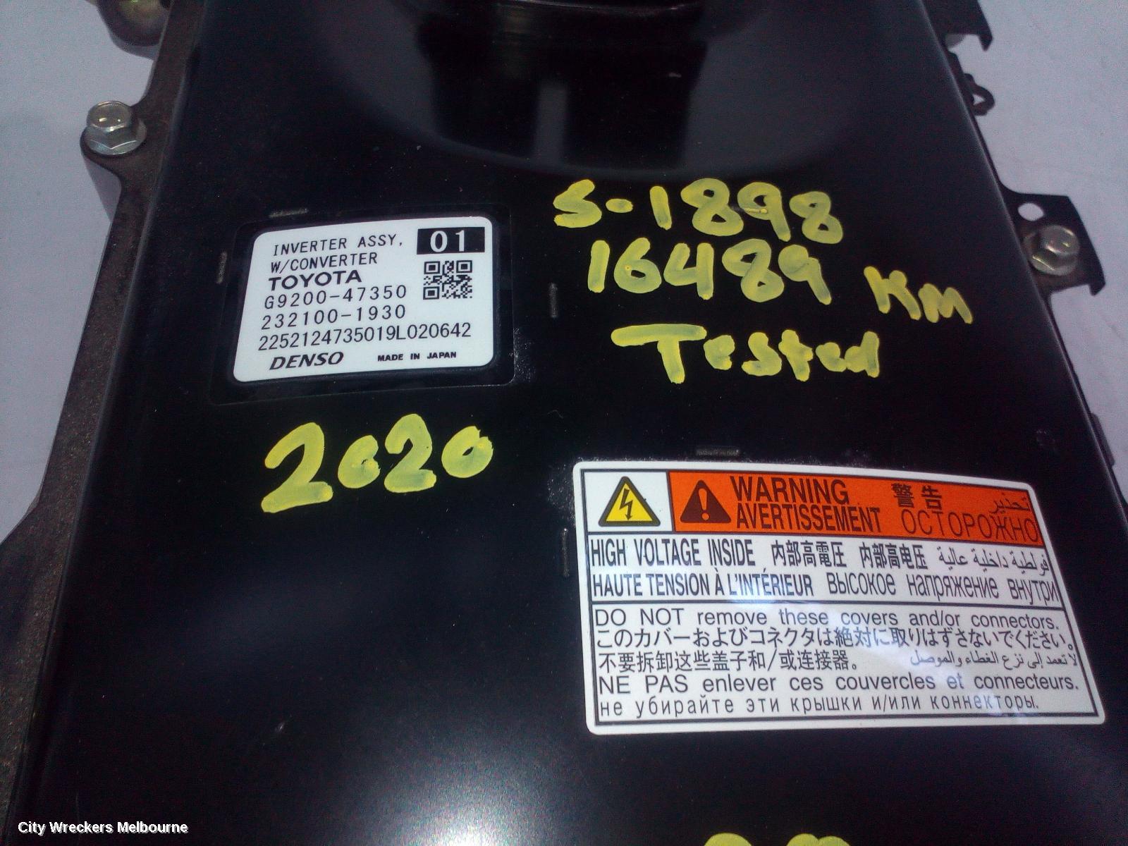 TOYOTA COROLLA INVERTER, HYBRID INVERTER, ZWE211R, 07/2018 ONWARDS