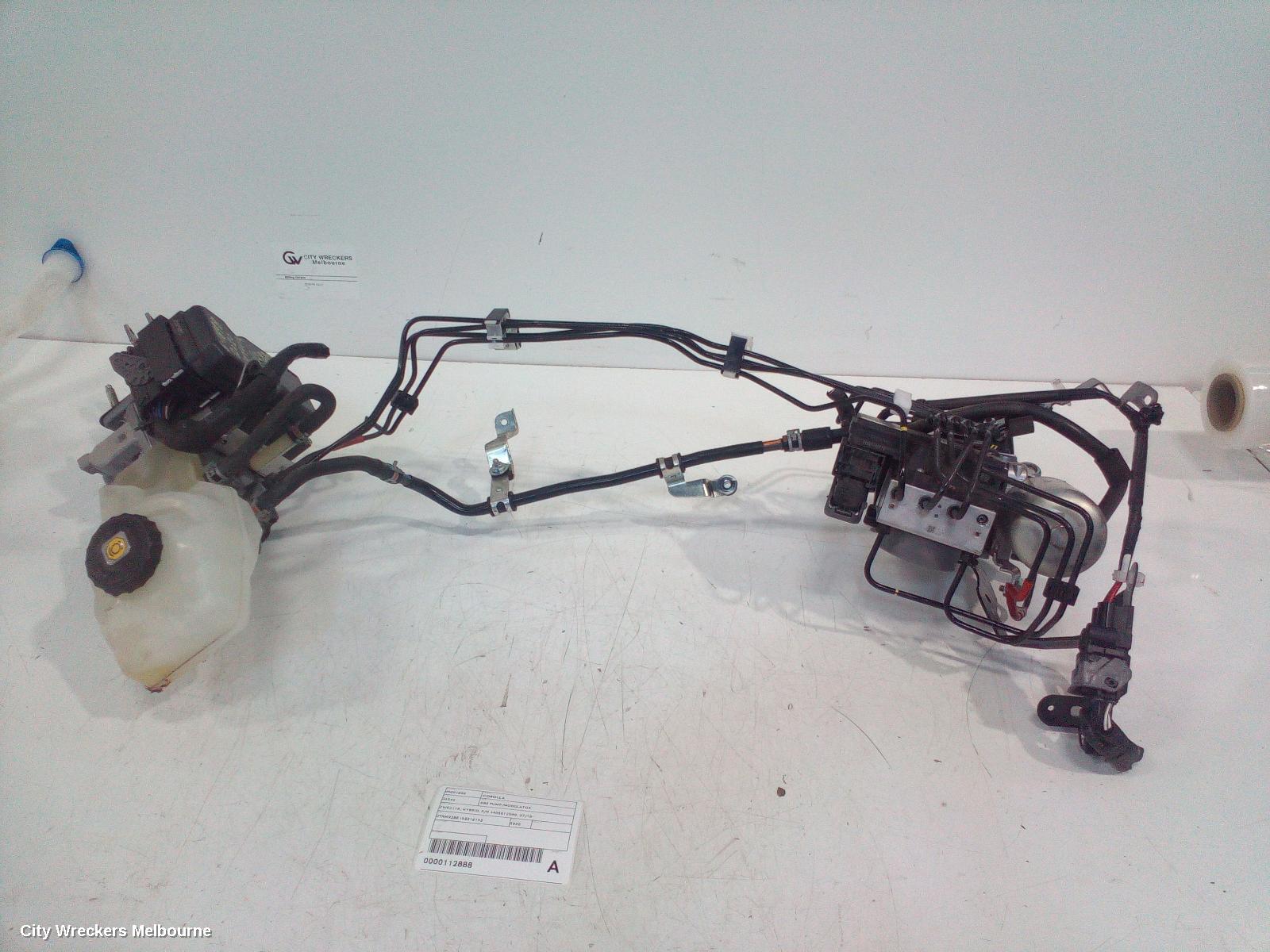 TOYOTA COROLLA ABS PUMP/MODULATOR, ZWE211R, HYBRID, P/N 4405012D90, 07/2018 ONWARDS