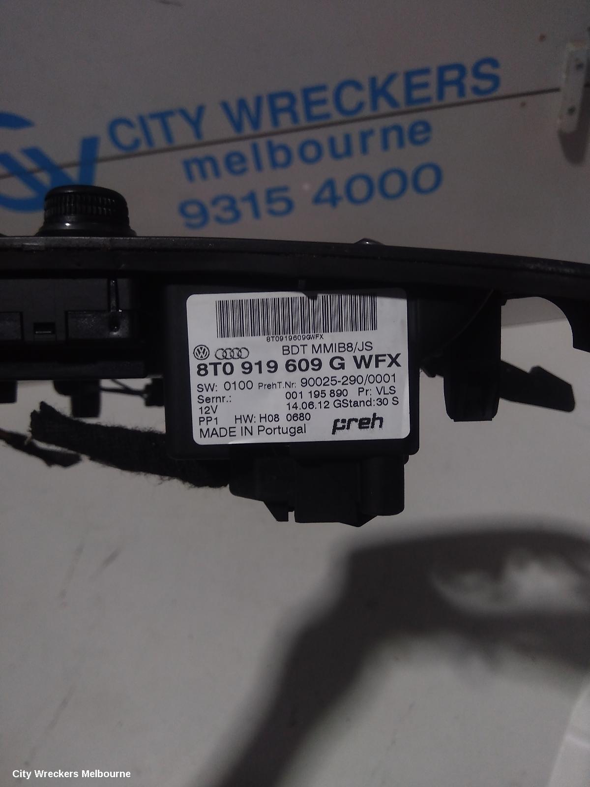 AUDI Q5 RADIO/CD/DVD/SAT/TV, MMI CONTROLS, 8R, P/N 8T0919609G, 03/2009 - 11/2012