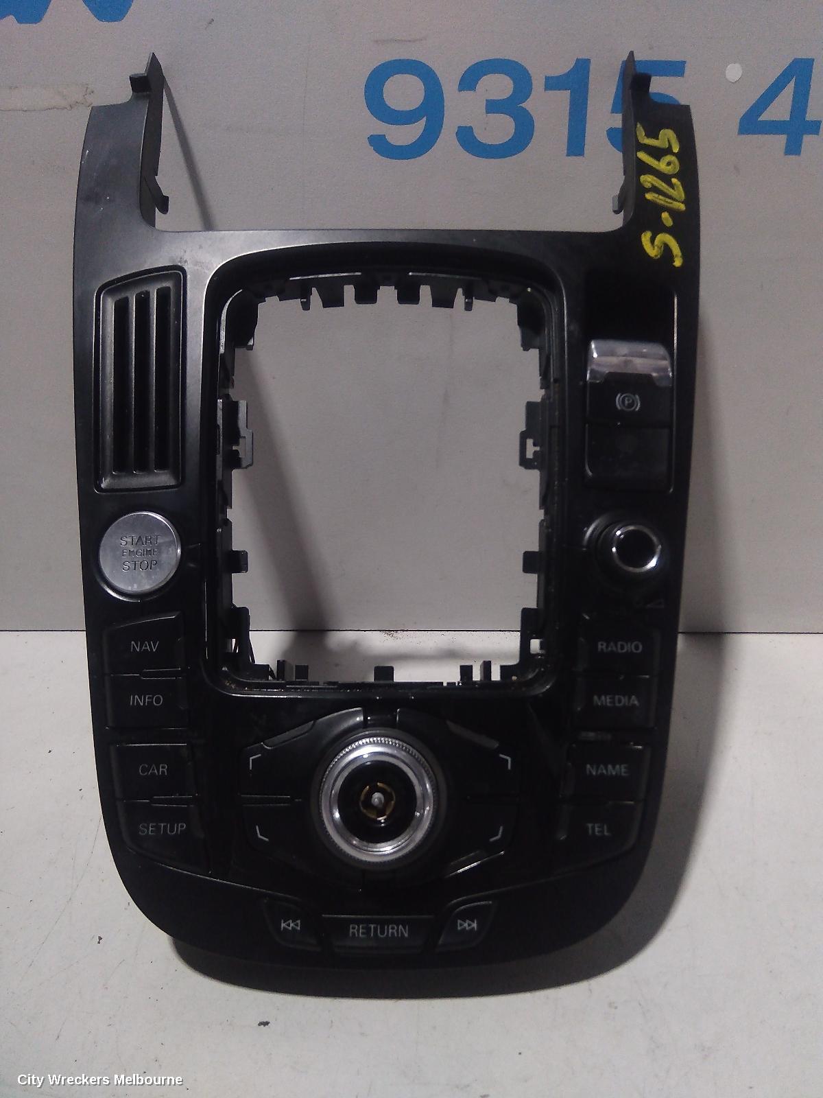 AUDI Q5 RADIO/CD/DVD/SAT/TV, MMI CONTROLS, 8R, P/N 8T0919609G, 03/2009 - 11/2012