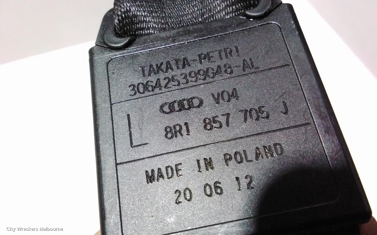 AUDI Q5 SEATBELT/STALK, RH FRONT, SEAT BELT ONLY, 8R, 03/2009 - 12/2013
