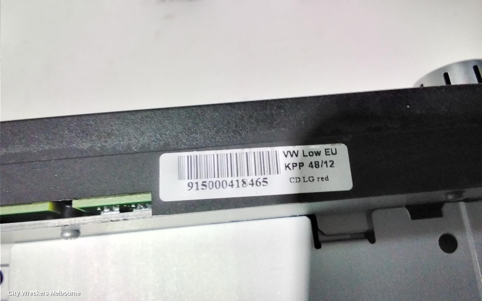 VOLKSWAGEN POLO RADIO/CD/DVD/SAT/TV, SINGLE DISC CD PLAYER (RCD310), 6R, 05/2010 - 09/2017