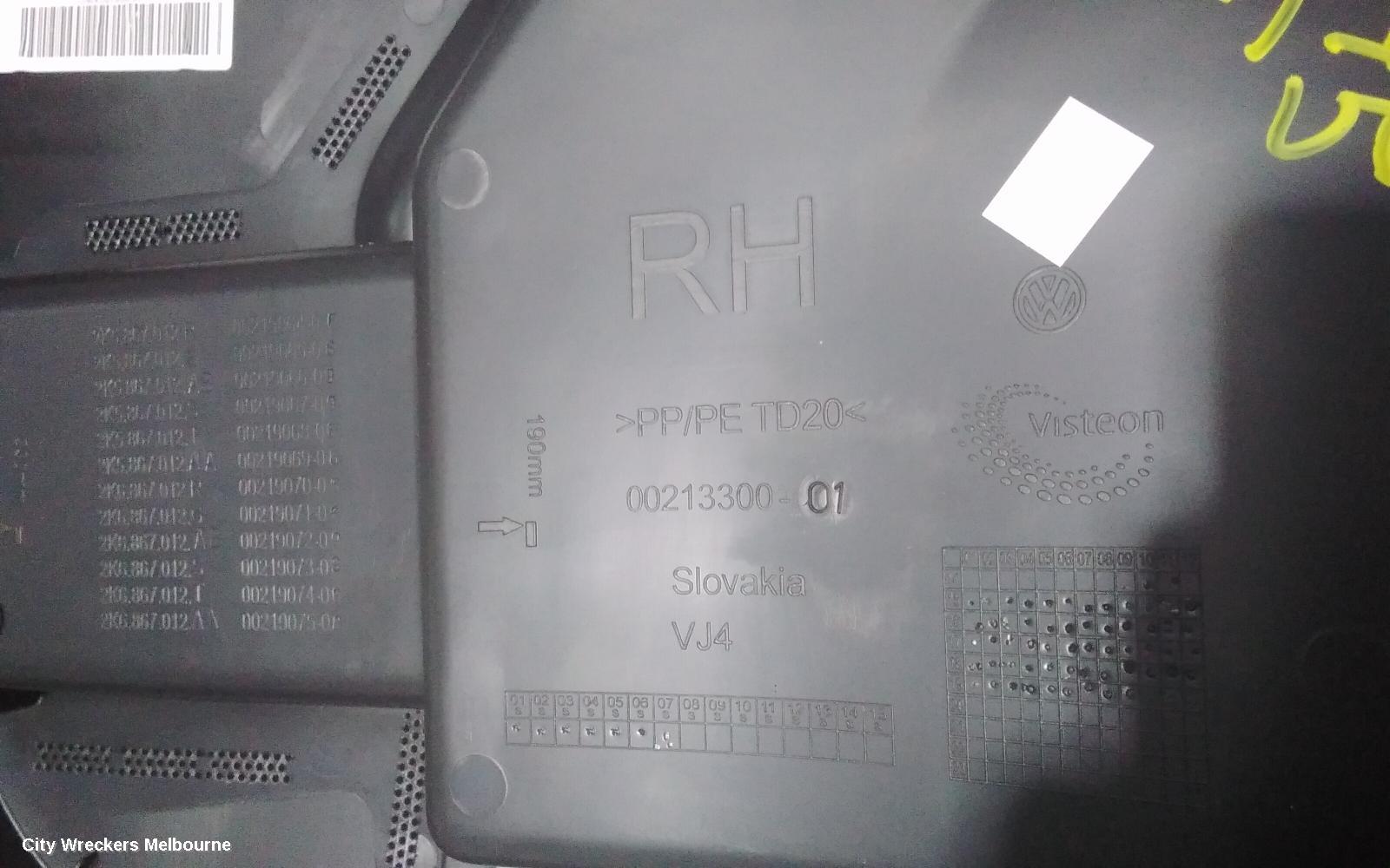 VOLKSWAGEN CADDY DOOR TRIM, RH FRONT, 2KN, 07/2015 - 02/2021