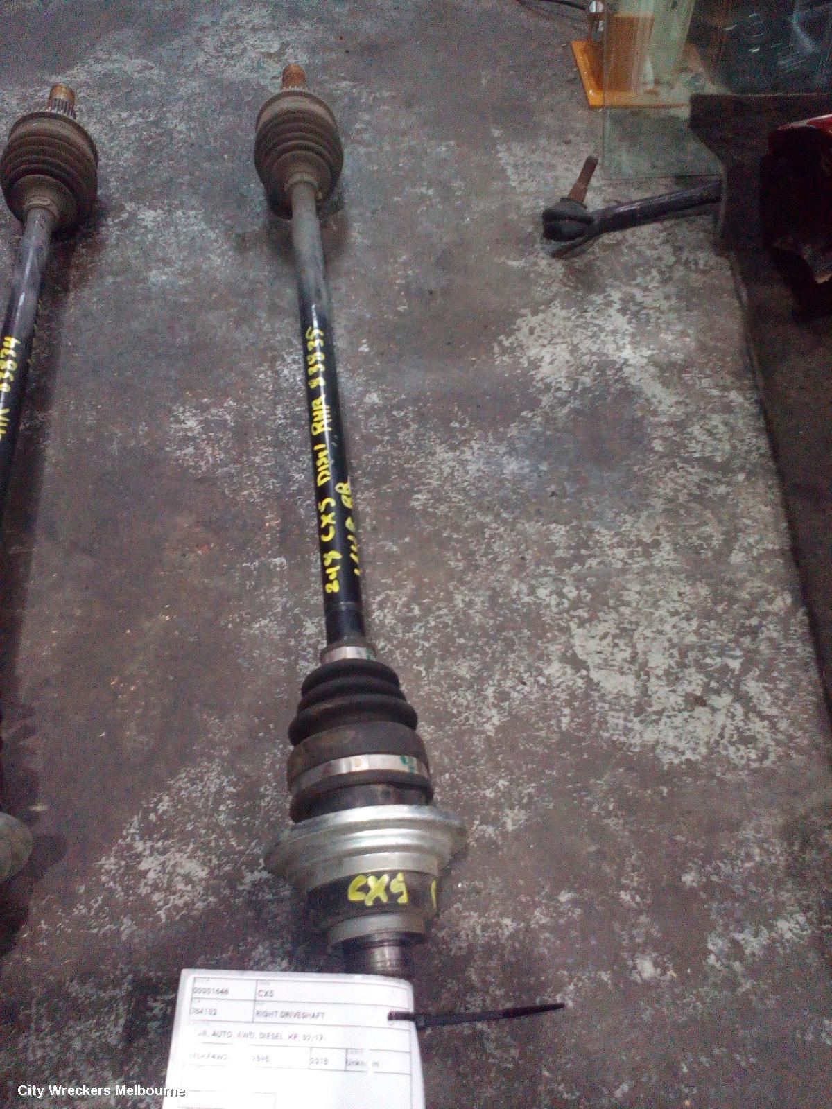 MAZDA CX5 RIGHT DRIVESHAFT, REAR, AUTO, AWD, DIESEL, KF, 02/2017 ONWARDS