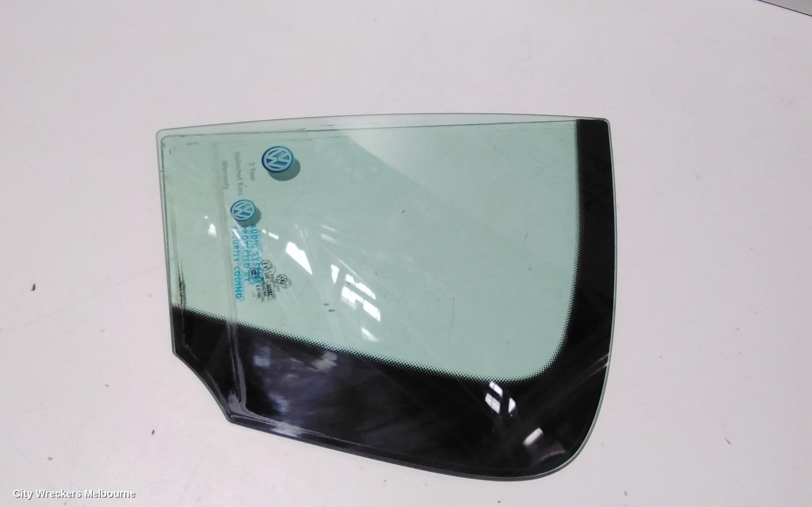 VOLKSWAGEN PASSAT LEFT REAR 1/4 DOOR GLASS, 3C/MK6 B7, SEDAN, 09/2010 - 05/2015