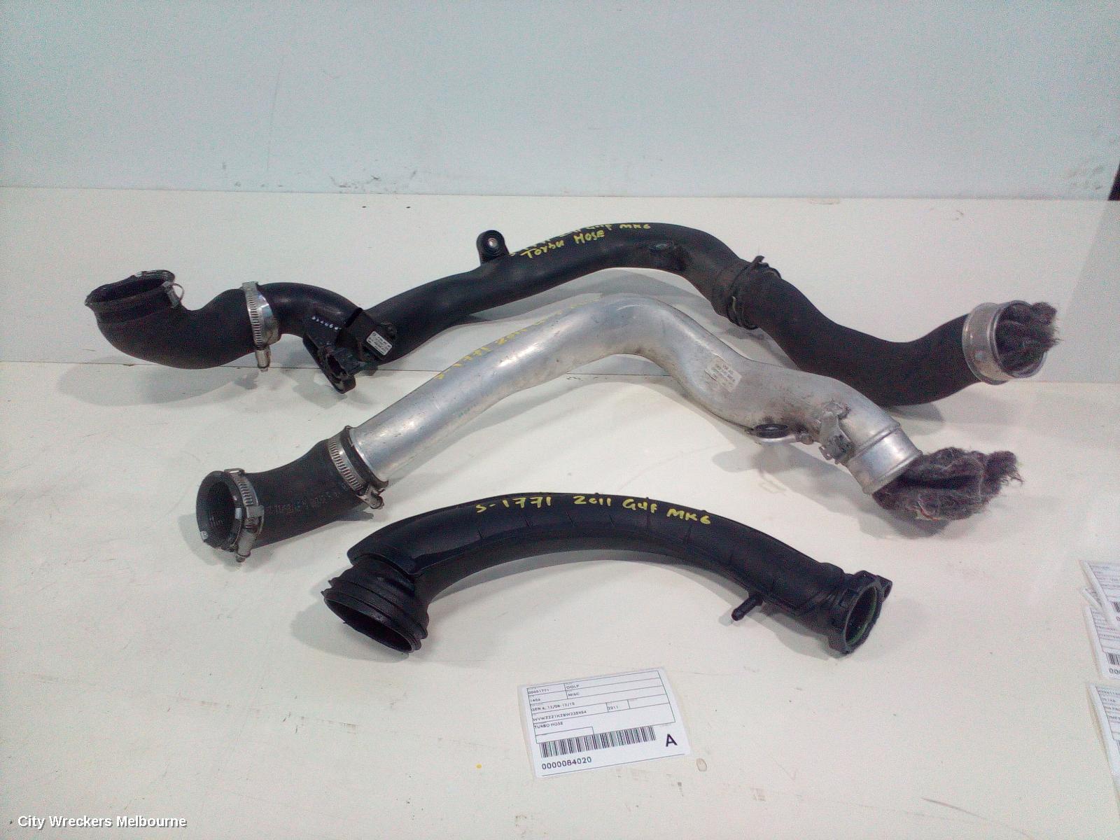 VOLKSWAGEN GOLF, GEN 6, 10/2008 - 12/2015, TURBO HOSE : 84020