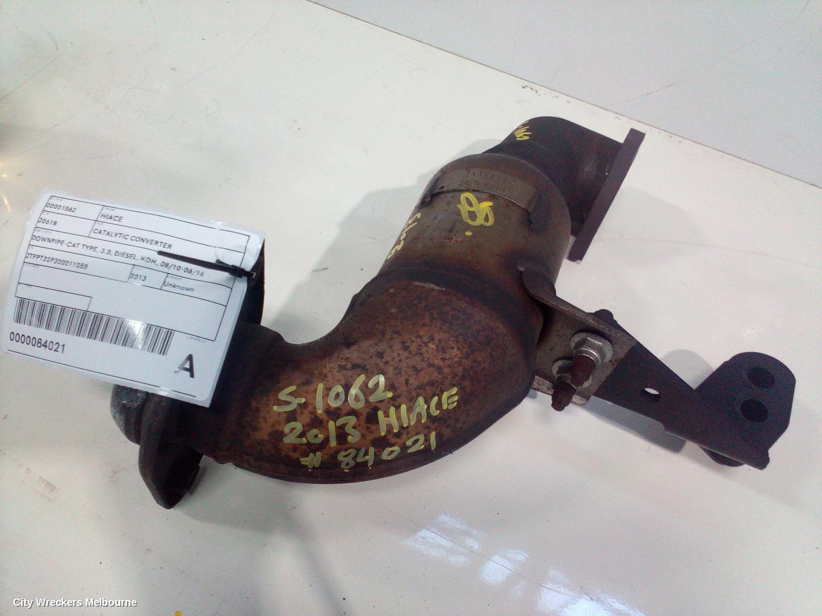 TOYOTA HIACE CATALYTIC CONVERTER, DOWNPIPE-CAT TYPE, 3.0, DIESEL, KDH, 08/2010 - 06/2016