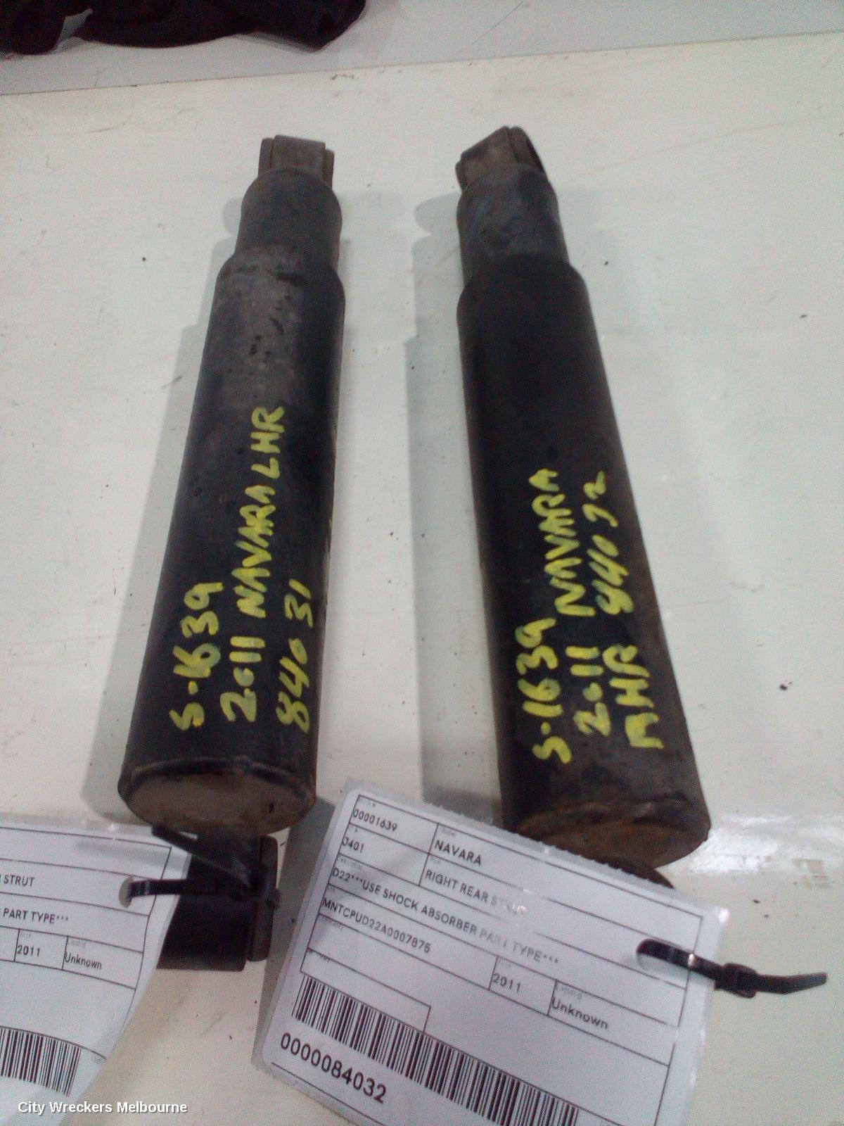 NISSAN NAVARA RIGHT REAR STRUT, D22***USE SHOCK ABSORBER PART TYPE***