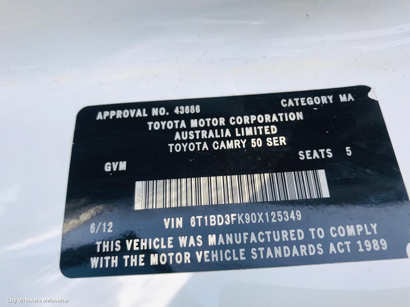 TOYOTA CAMRY ECU, ENGINE ECU, AVV50, 2.5, 2AR-FXE, HYBRID TYPE, ECU ONLY, 12/2011 - 10/2017