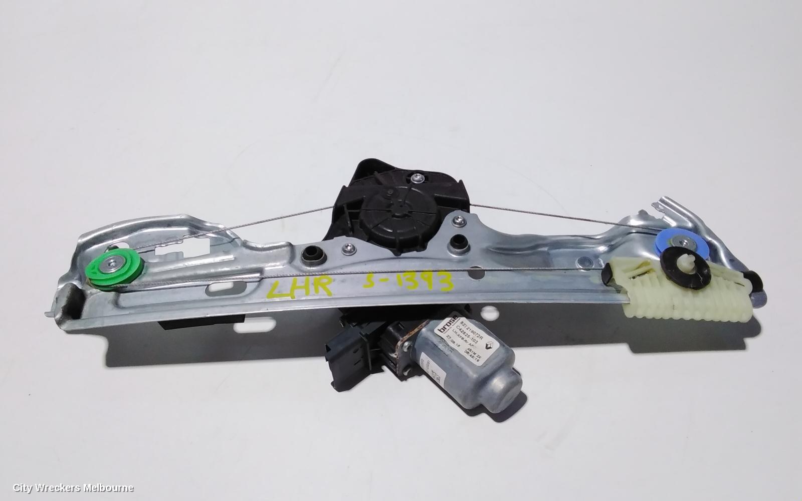 RENAULT MEGANE LEFT REAR WND REG/MOTOR, GEN 4, 06/2016 - 02/2020