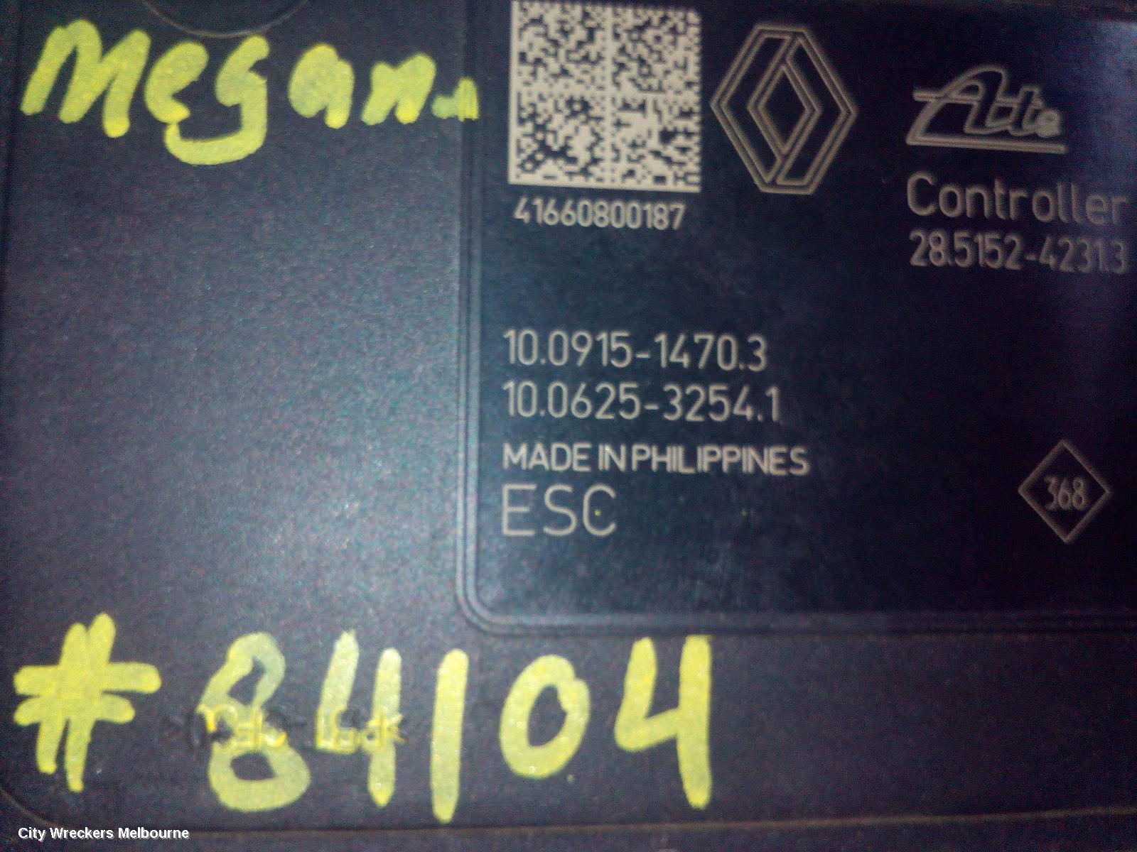 RENAULT MEGANE ABS PUMP/MODULATOR, GEN 4, 06/2016 - 02/2020