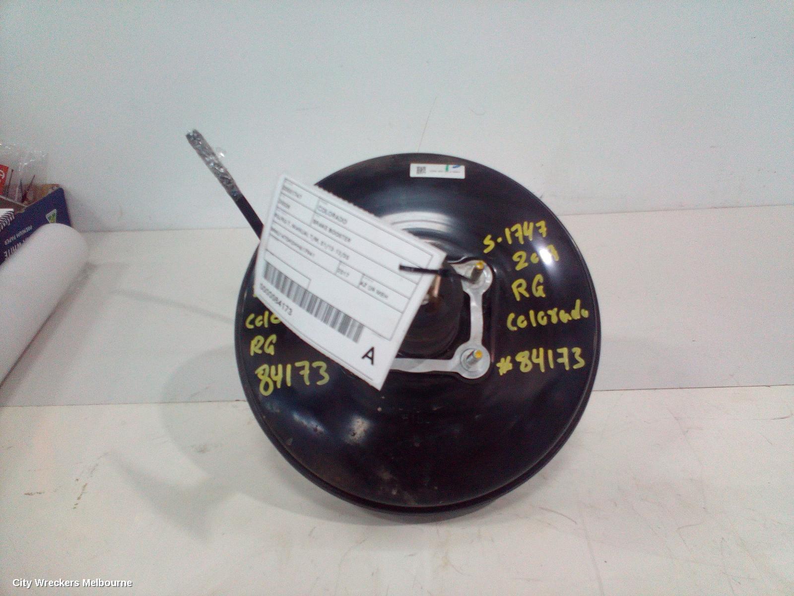 HOLDEN COLORADO BRAKE BOOSTER, RG/RG 7, MANUAL T/M, 01/2012 - 12/2020