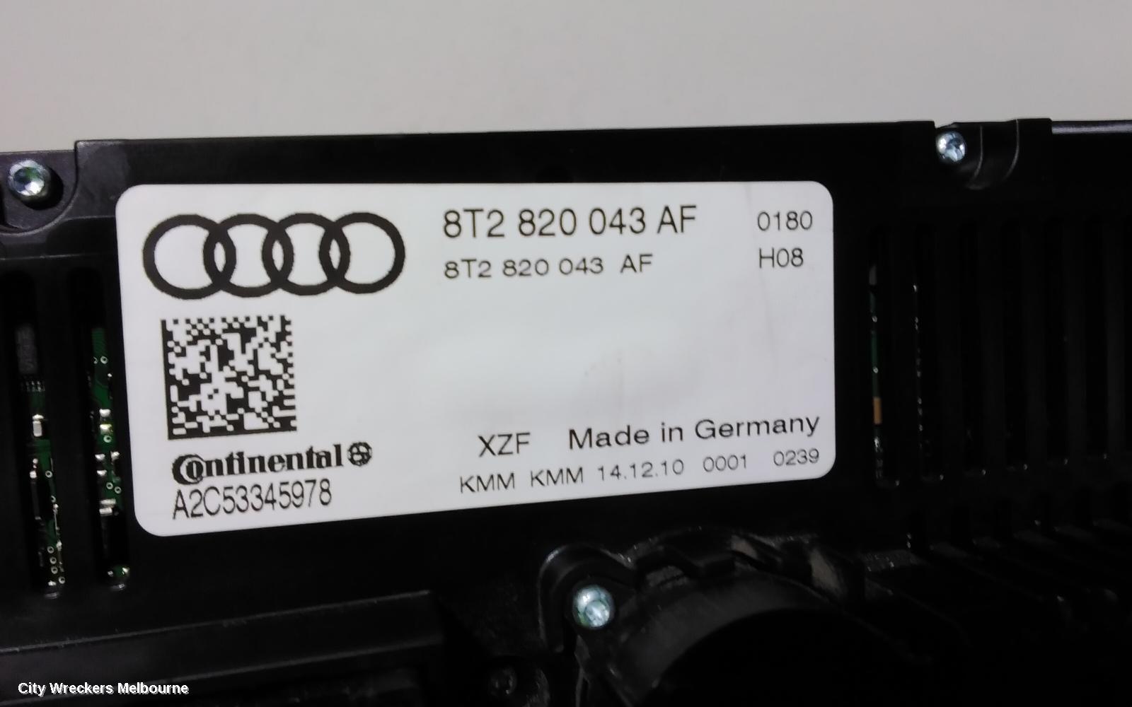 AUDI A4 HEATER/AC CONTROLS, THREE ZONE CLIMATE CONTROL, B8 8K, NON HEATED TYPE, 02/2008 - 06/2012